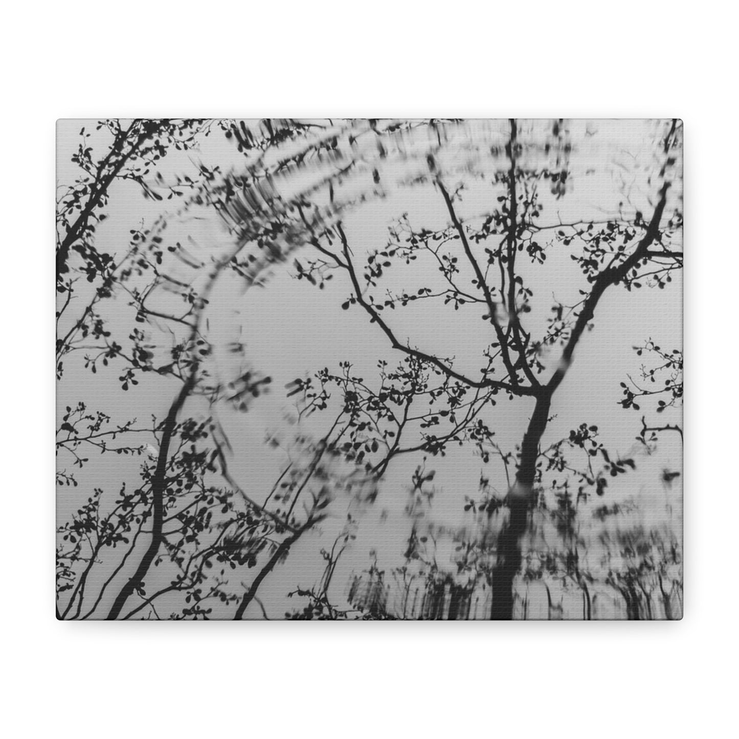 Canvas Wall Art — Monochrome Blurred Ferris Wheel with Tree Silhouettes