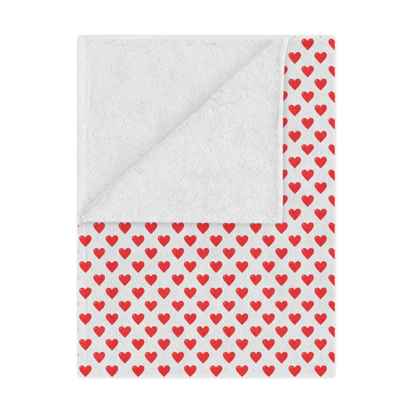 Heart Pattern Minky Blanket — Soft Red Hearts Throw for Valentine's Day & Cozy Gifts