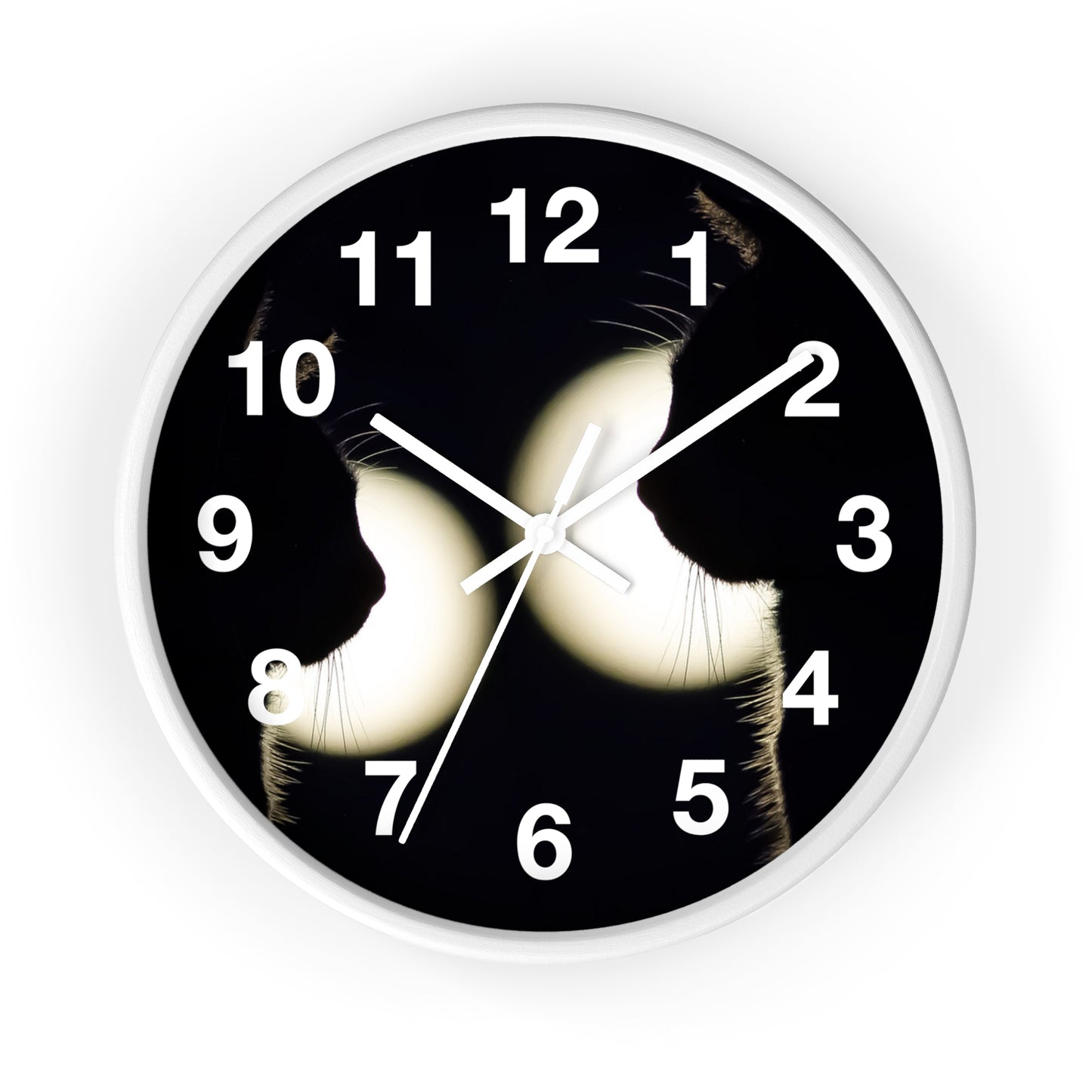Silhouette Cat Wall Clock — Moonlit Cat Lovers Decor