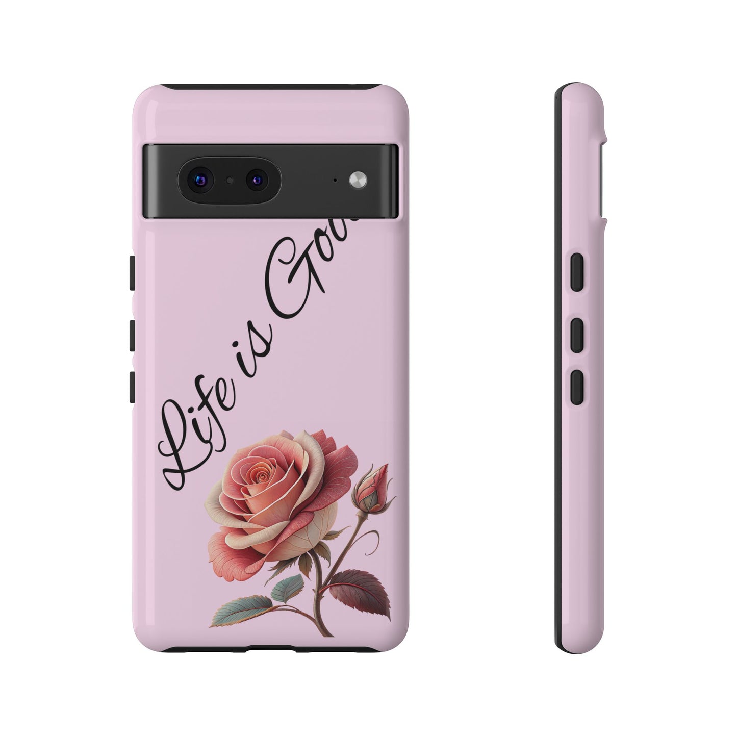Roses & Positivity Phone Case - Floral Design, Life is Good, Tough Cases for Everyday Wear, Gift for Friends, Mother's Day, Spring [...]