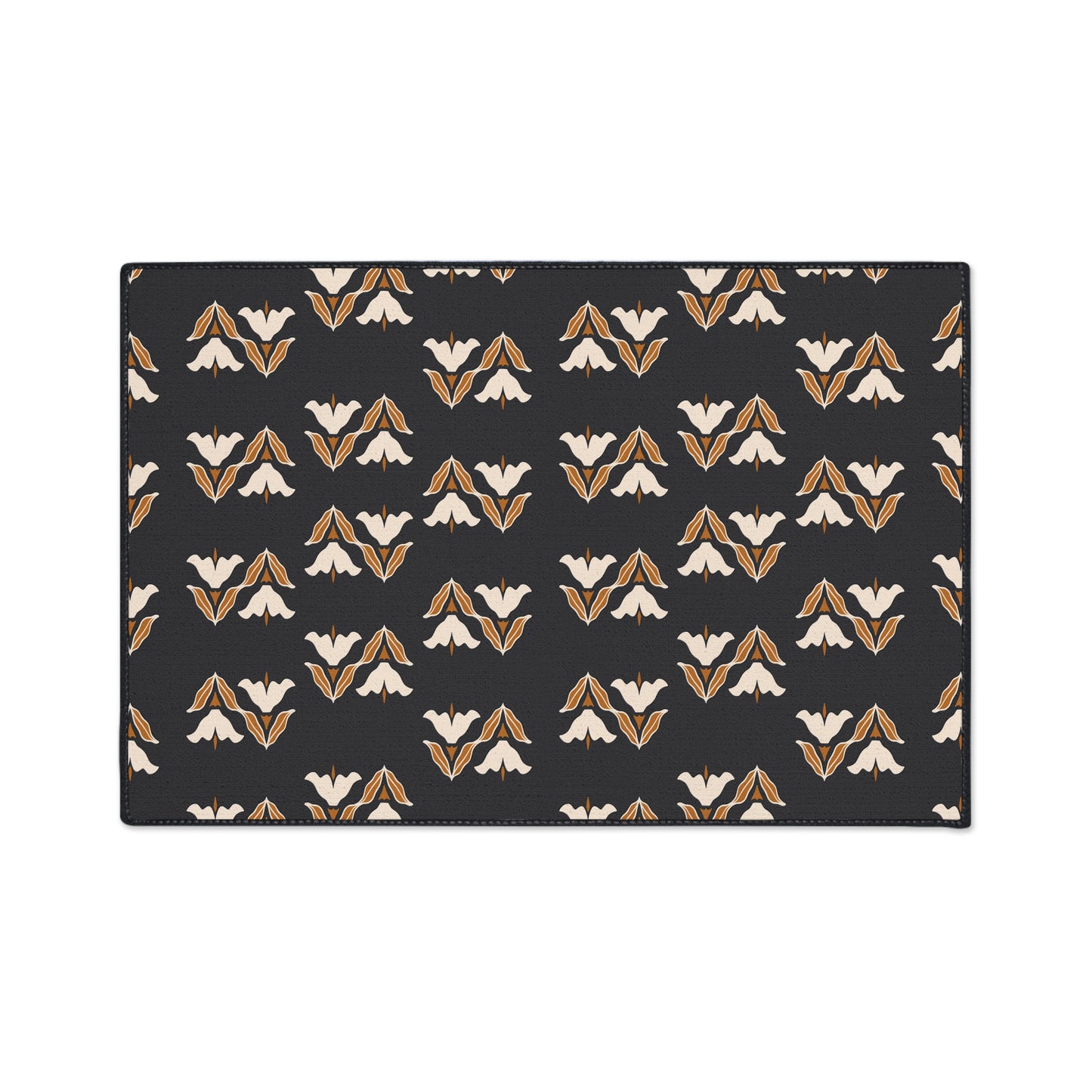 Floor Mat — Modern Retro Floral Pattern Heavy-Duty Entry Rug