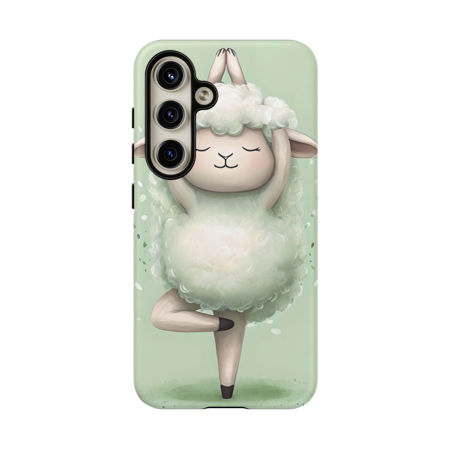 Cute Yoga Sheep Phone Case — Pastel Lamb Ballerina Protective Cover