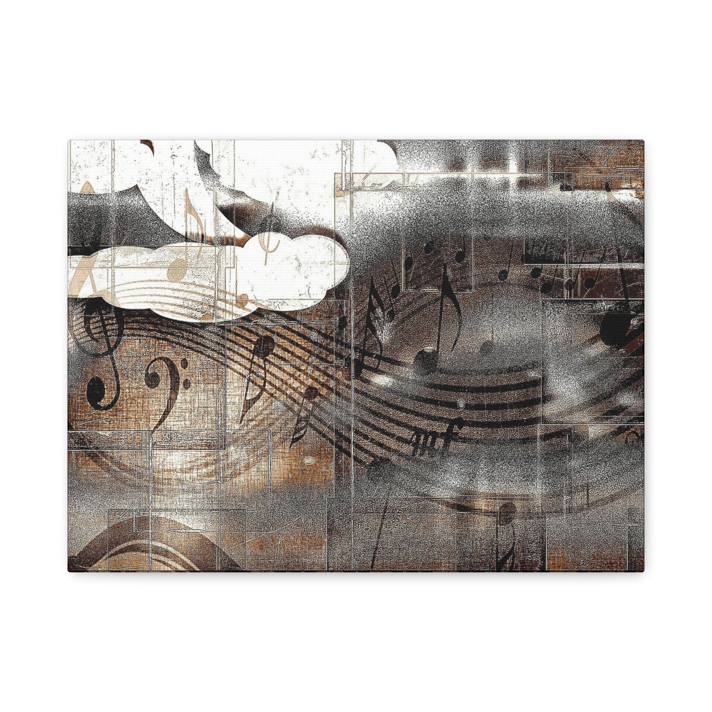 Abstract Musical Notes Matte Stretched Canvas Art (1.25")