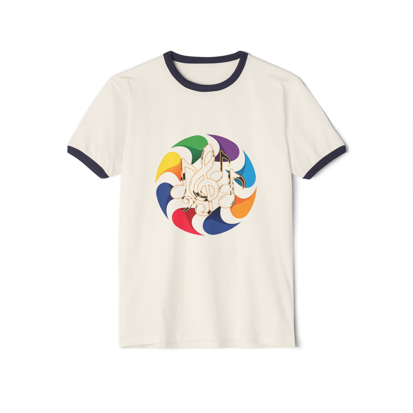 Vintage Rainbow Pinwheel Ringer T-Shirt