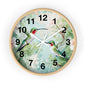 Ruby-throated Hummingbirds Wall Clock | Floral Nature Decor