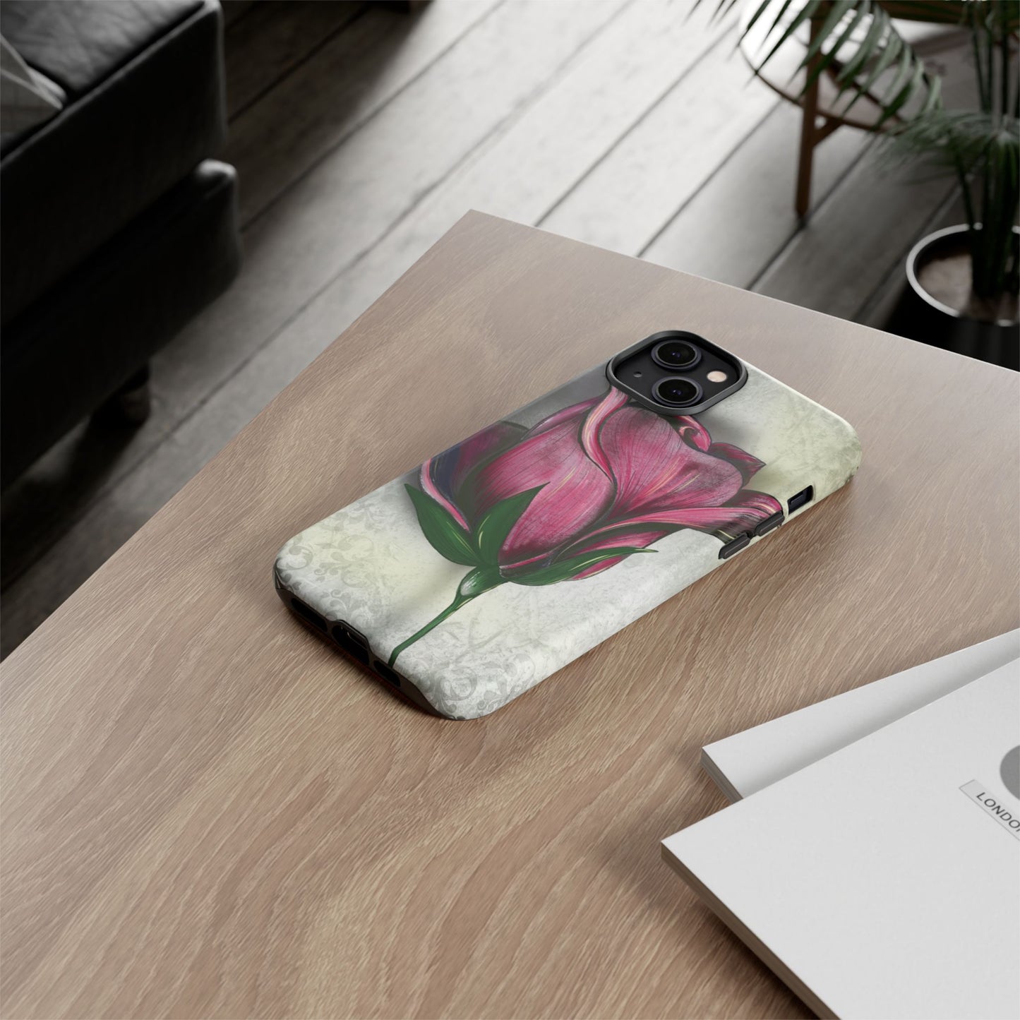 Rose Phone Case – Tough Cases, Floral Phone Cover, Gift for Her, Minimalist Design, Nature Lover's Accessory, Birthday Gift Idea