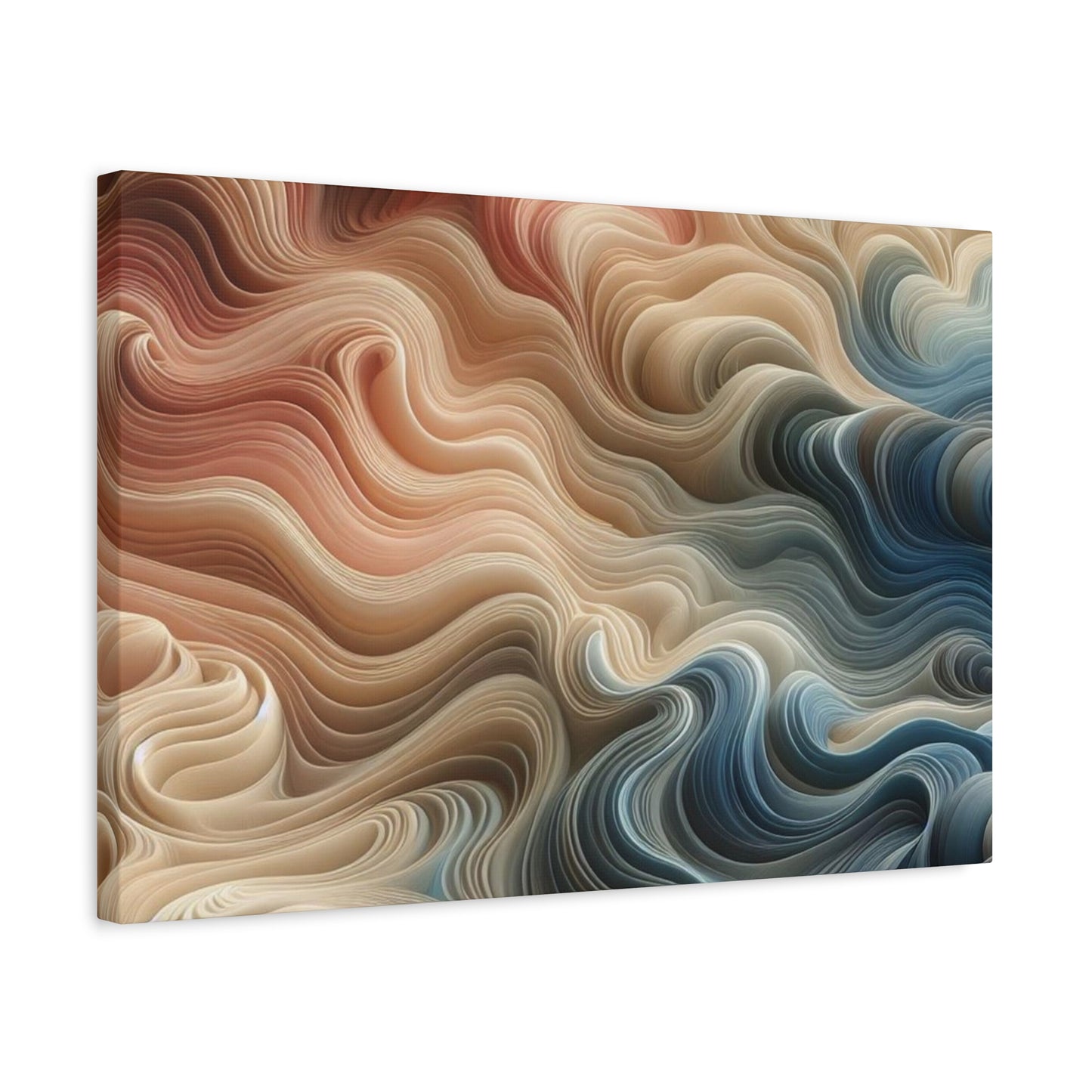 Abstract Swirl Matte Canvas Wall Art — Fluid Earth Tones, Stretched 1.25"