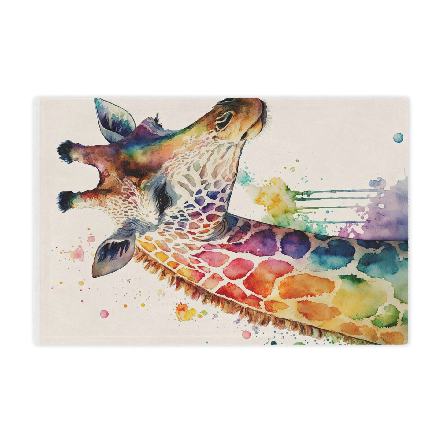 Watercolor Giraffe Minky Blanket — Soft Colorful Animal Throw for Kids & Nursery