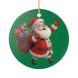 Santa Claus Ceramic Ornament – Double-Sided Christmas Tree Decoration