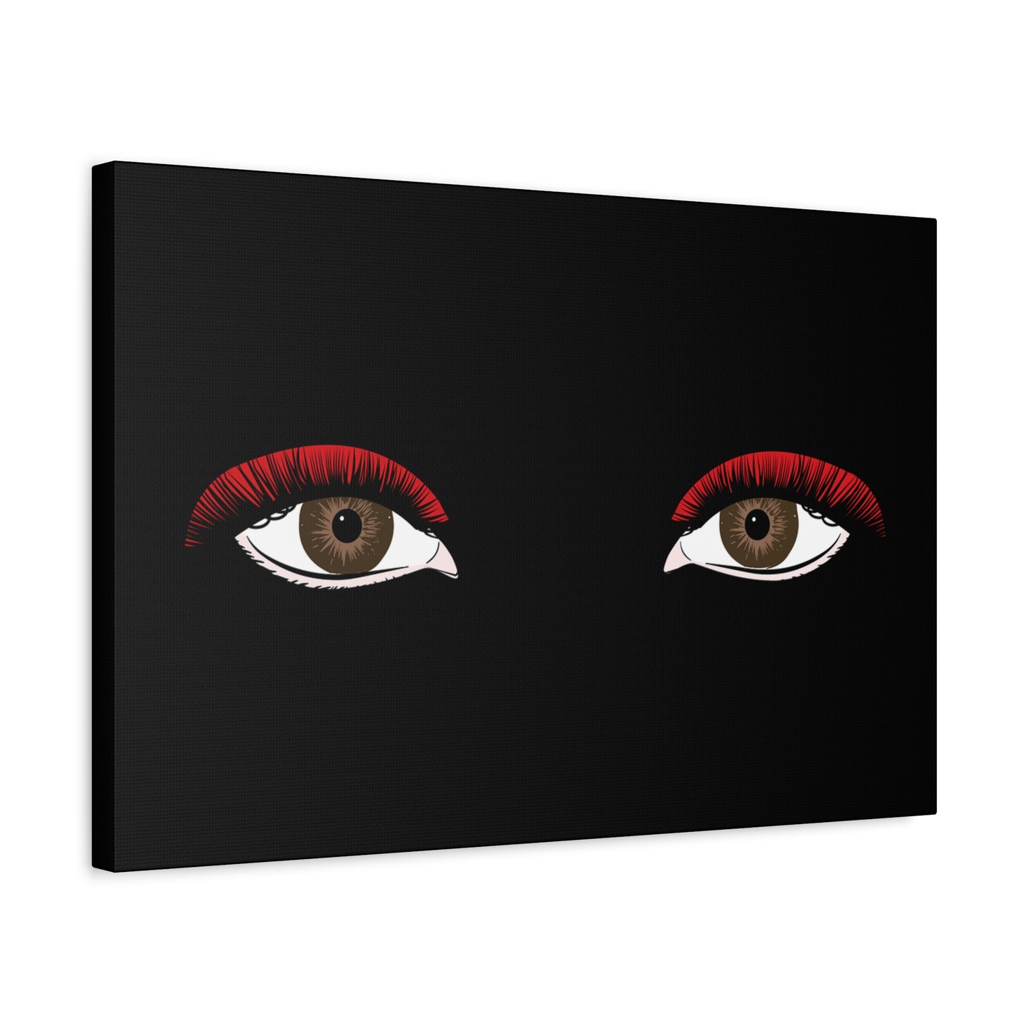 Red Lashes Wall Art Canvas — Glam Eyes Makeup Decor