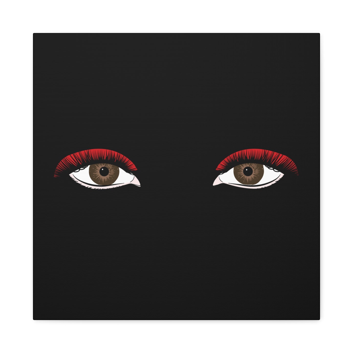 Red Lashes Wall Art Canvas — Glam Eyes Makeup Decor
