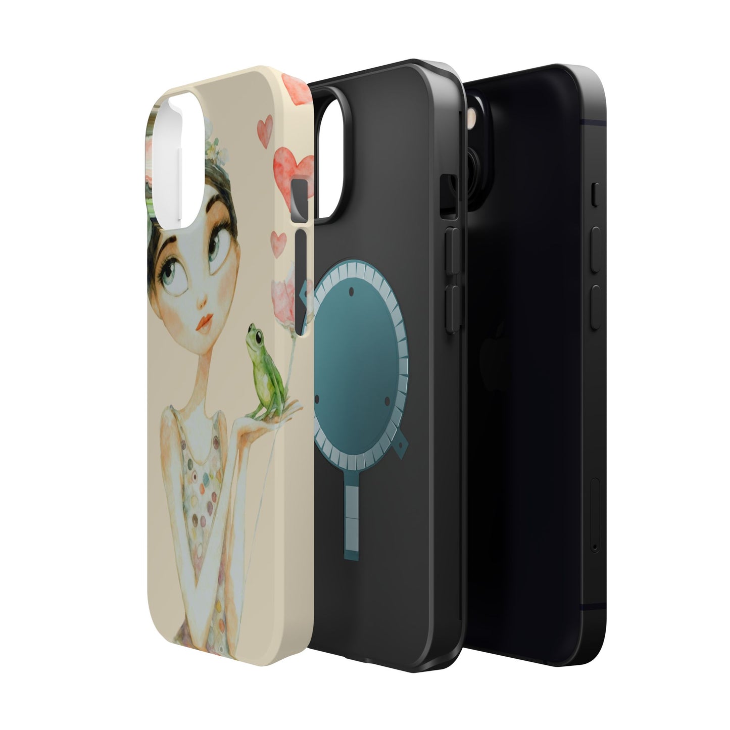 Whimsical Girl with Frog Magnetic Impact Phone Case