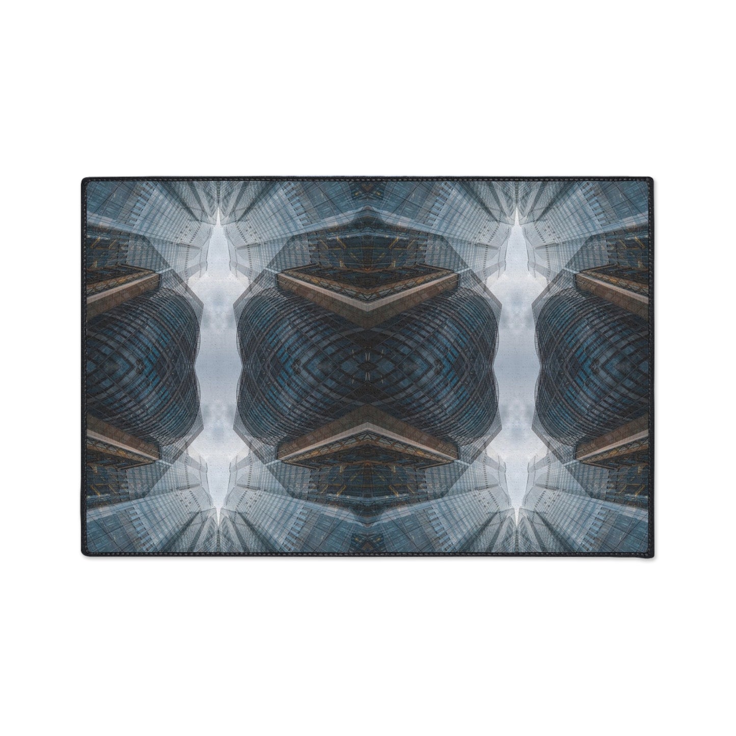 Industrial Kaleidoscope Heavy-Duty Floor Mat — Geometric Urban Entry Rug