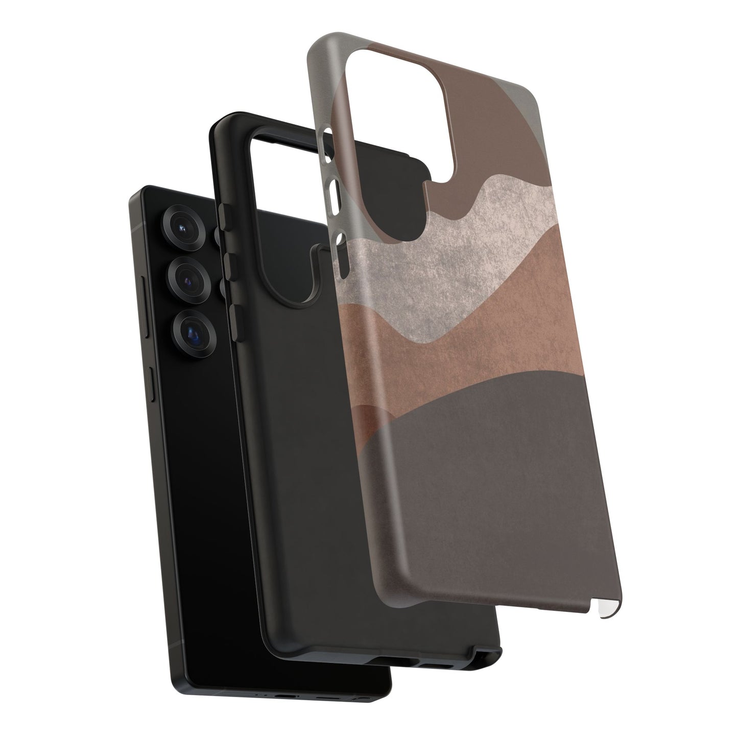 Abstract Earthtone Phone Case — Brown Layered Rugged Tough Case
