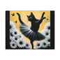 Ballet Black Cat Canvas Print — Whimsical Cat Ballerina Wall Art