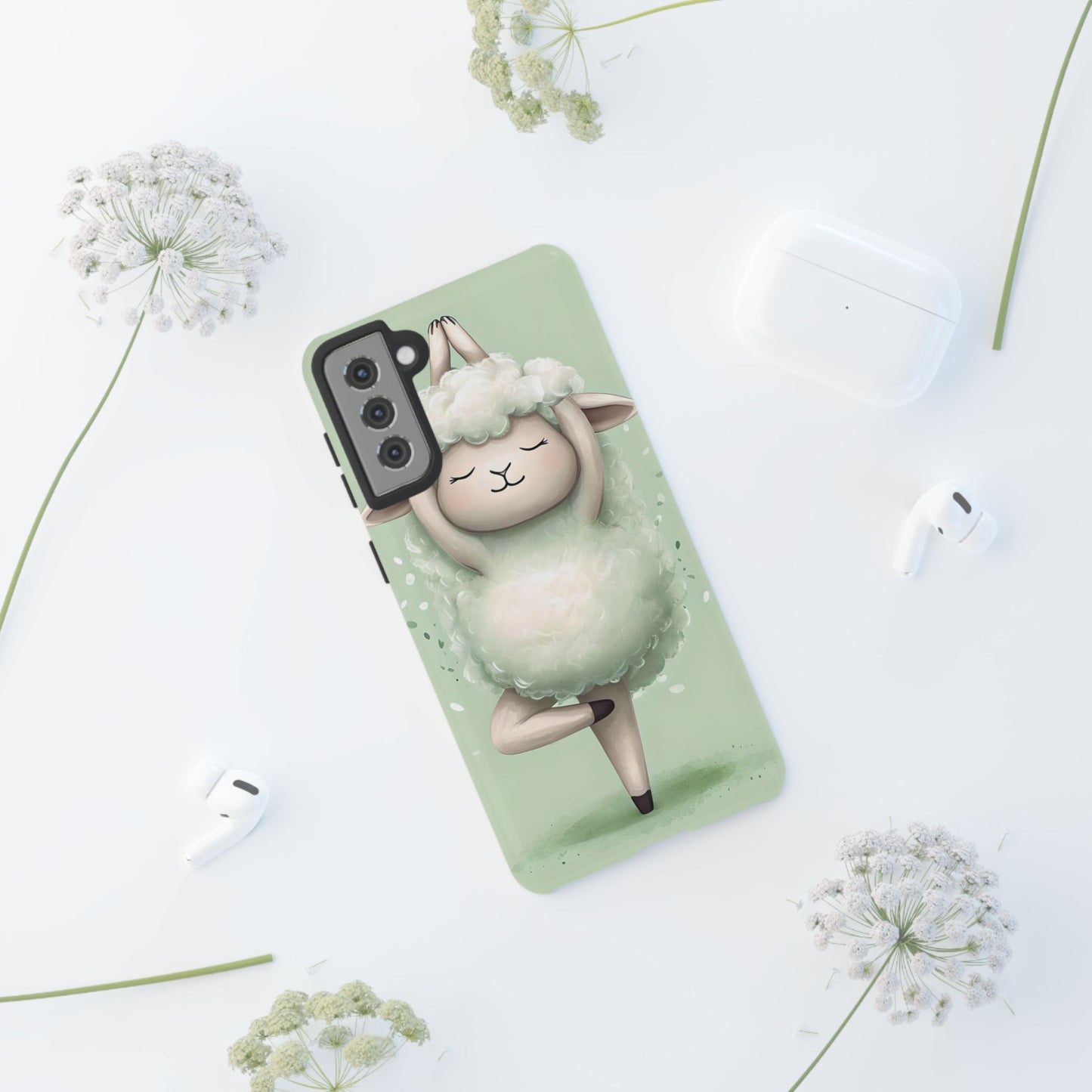 Cute Yoga Sheep Phone Case — Pastel Lamb Ballerina Protective Cover