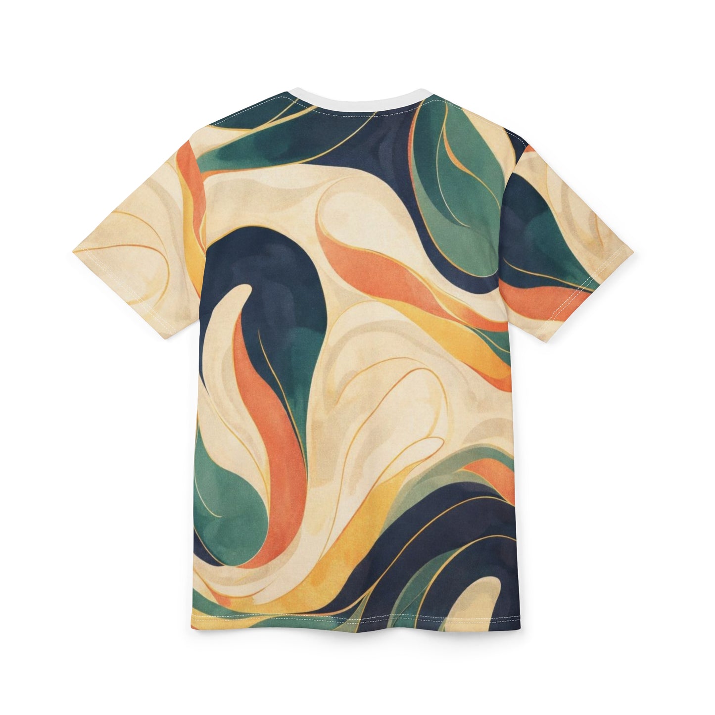 Abstract Retro Swirl T‑Shirt — All‑Over Print Colorful Art Tee