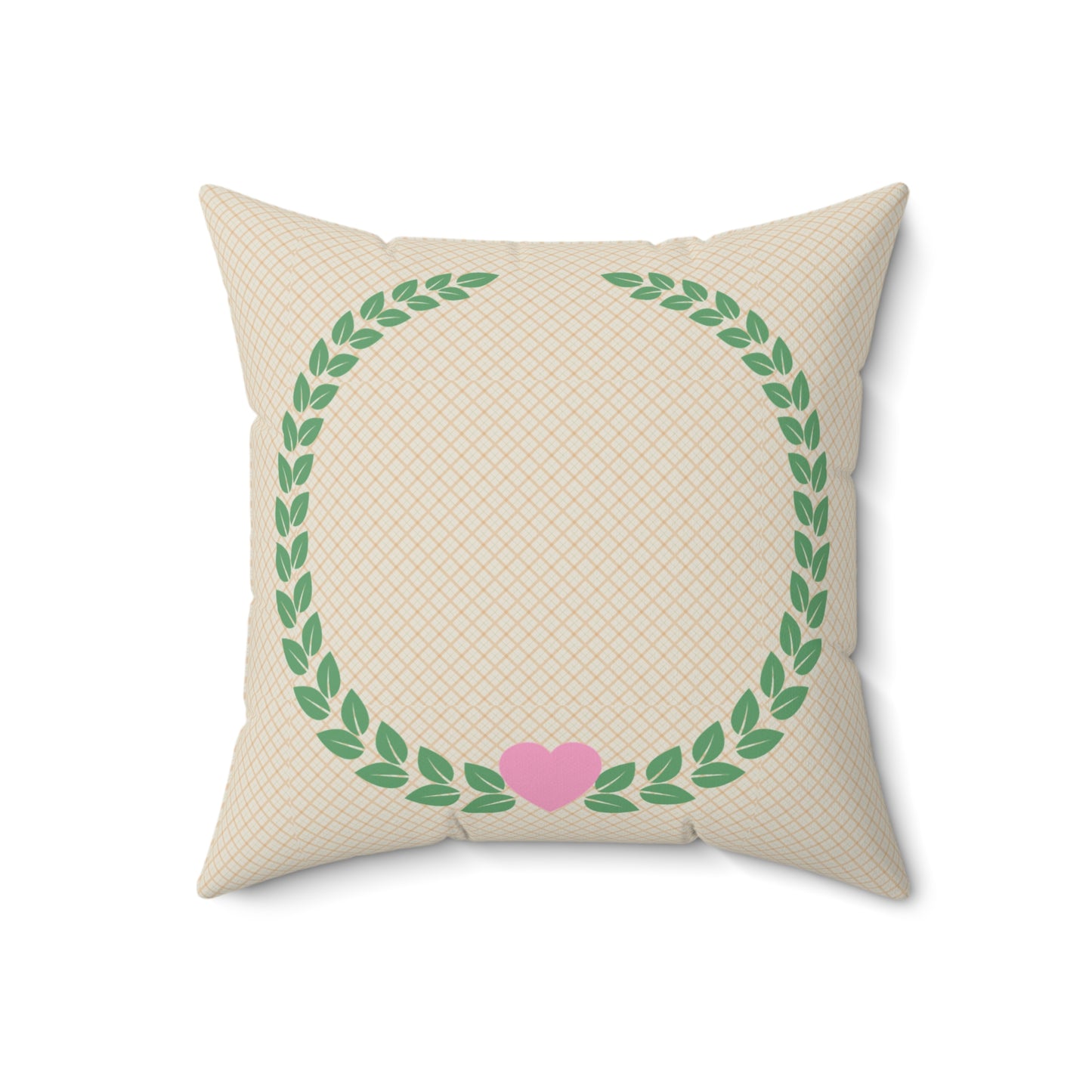 Heart Wreath Decorative Pillow, Cozy Home Accent, Throw Cushion for Weddings, Valentine's Day, Housewarming Gift, Living Room Decor