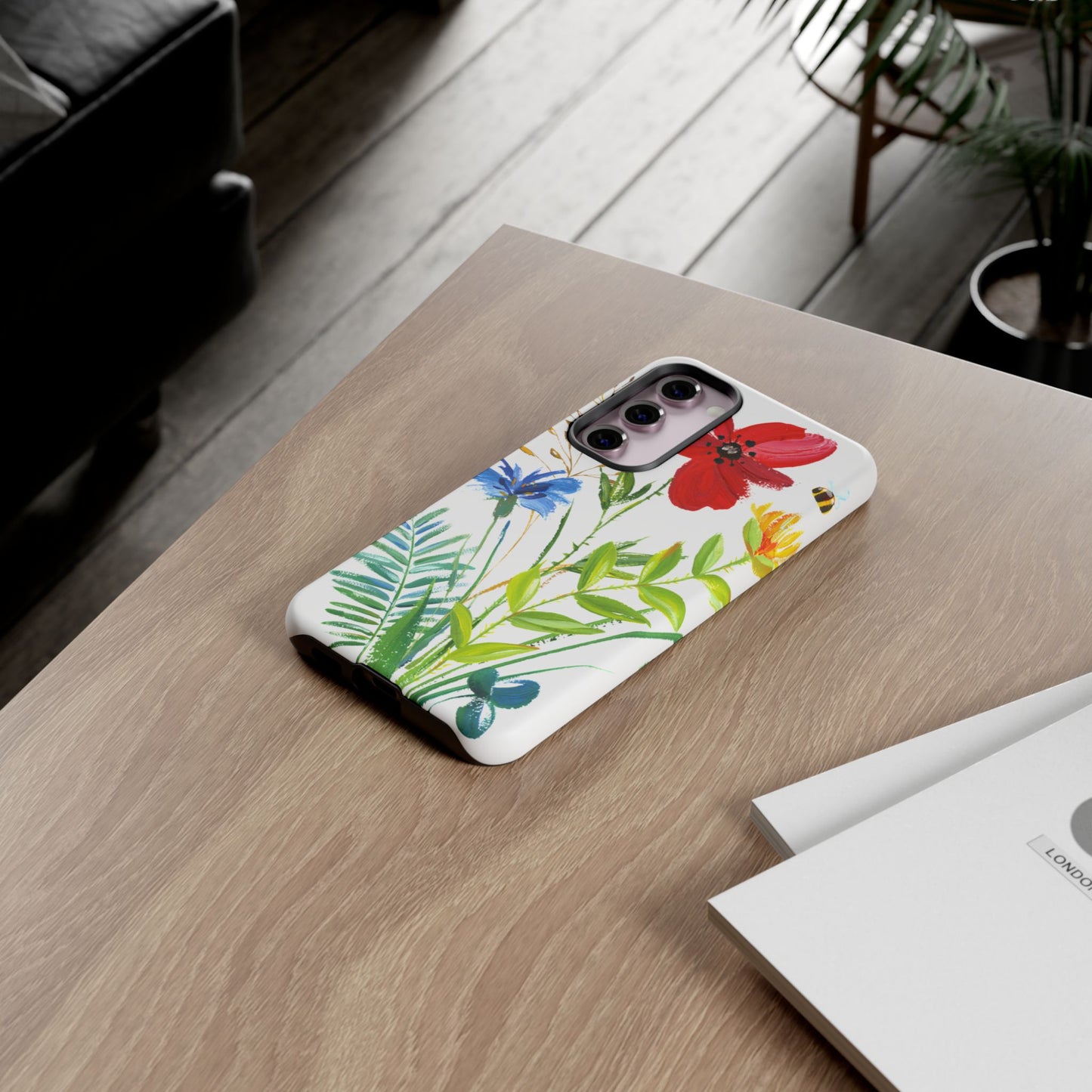 Floral Watercolor Tough Phone Case — Wildflower Bouquet Protective Cover