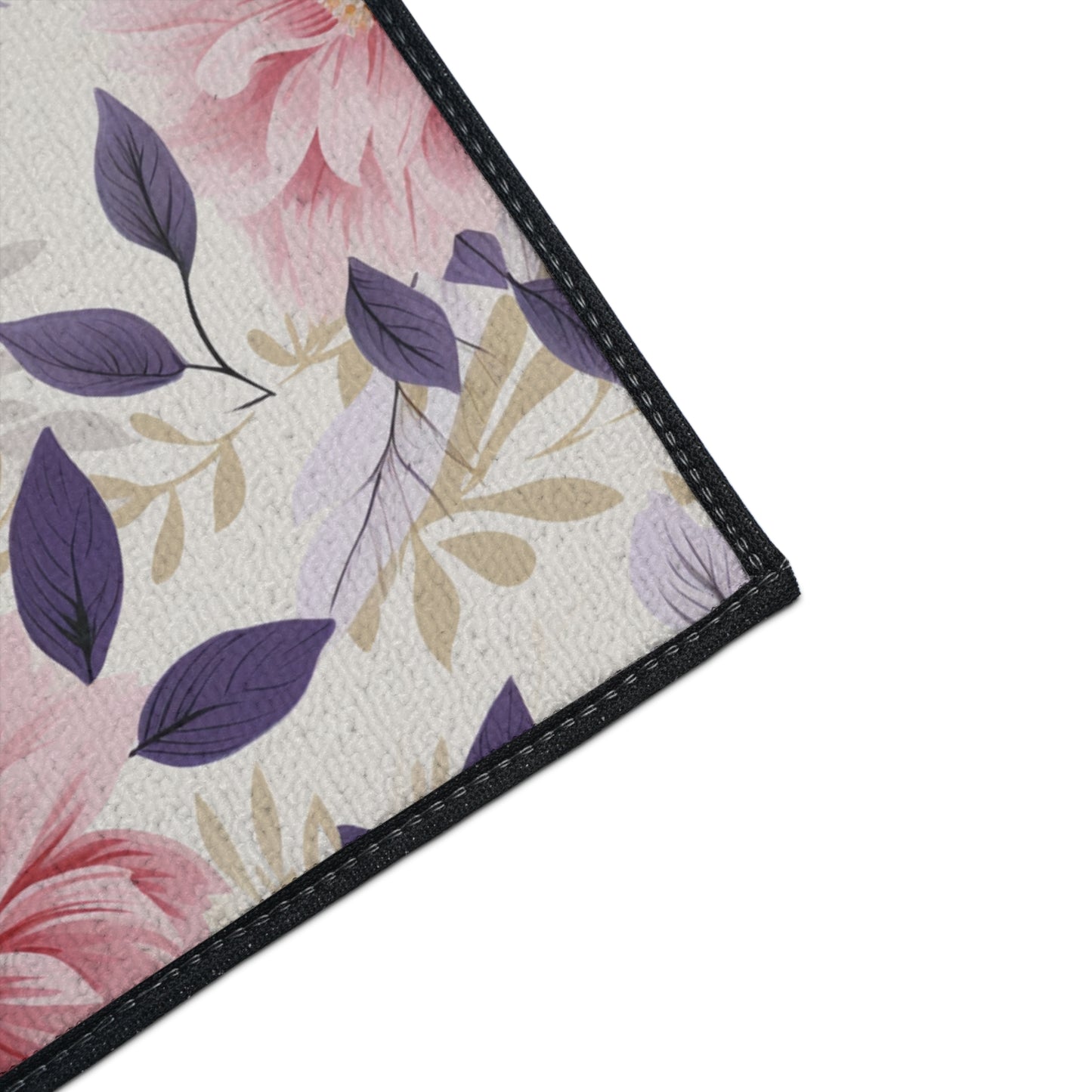 Floral Heavy-Duty Floor Mat — Pink & Purple Dahlia Entry Rug