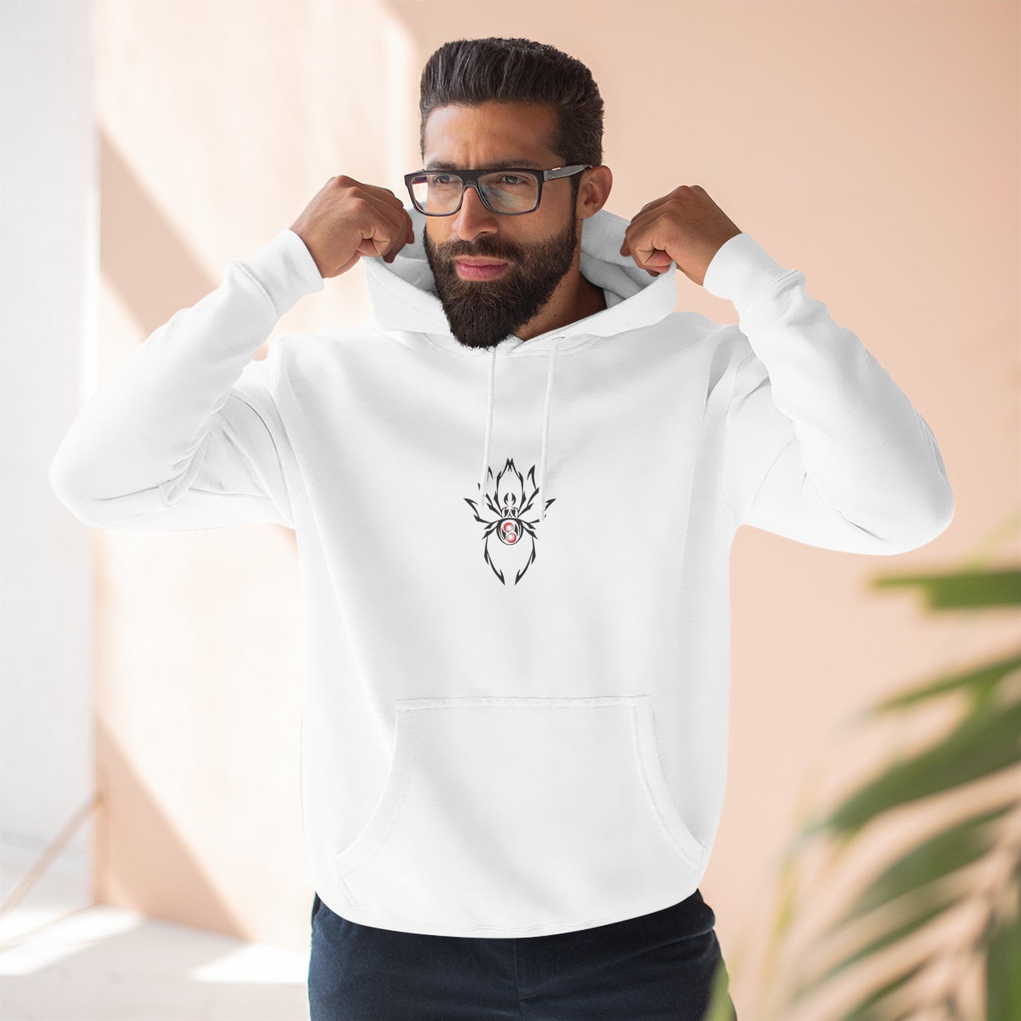 Cozy Spider Fleece Hoodie - Spooky Fashion, Unisex Casual Wear, Halloween Gift, Fall Fashion, Comfortable Layering