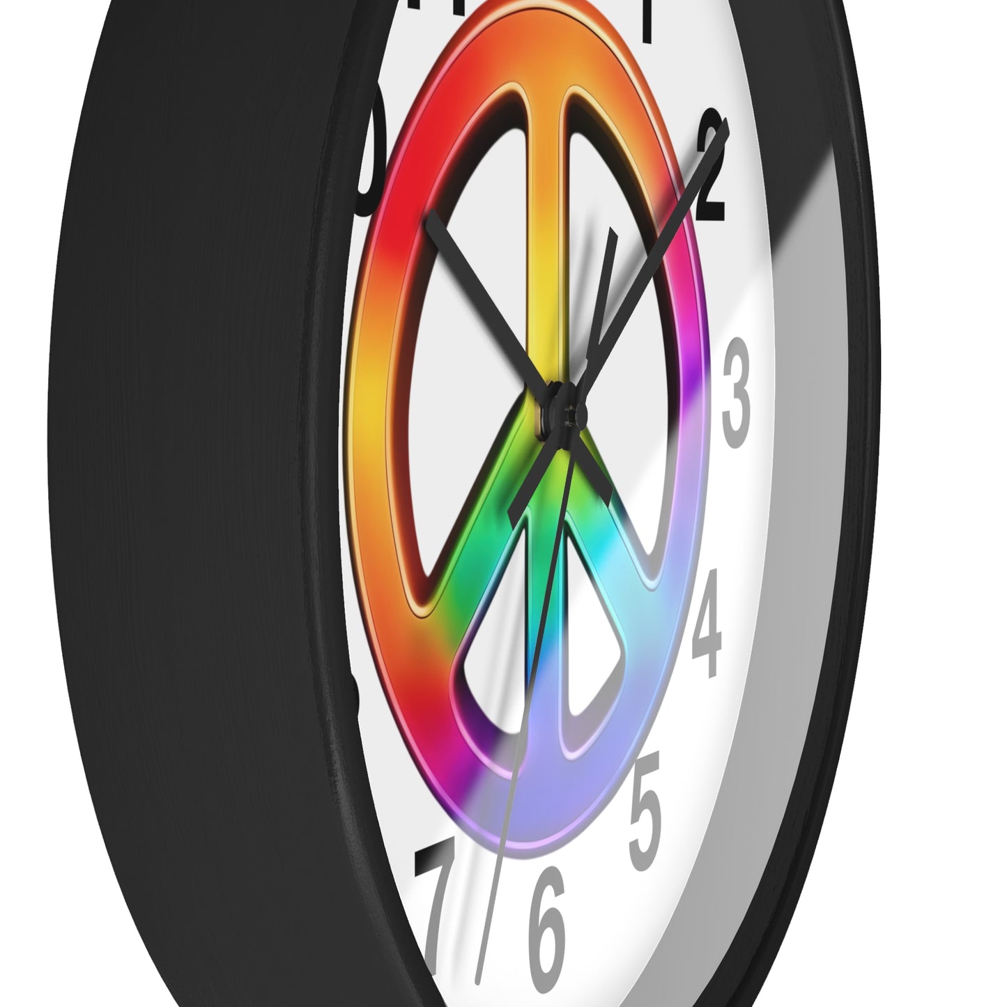 Rainbow Peace Sign Wall Clock | Retro Hippie Decor