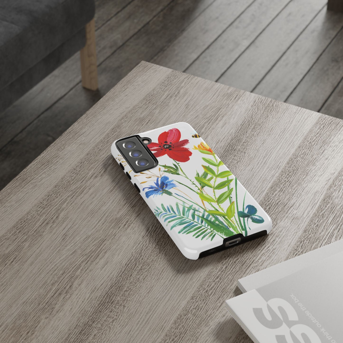 Floral Watercolor Tough Phone Case — Wildflower Bouquet Protective Cover
