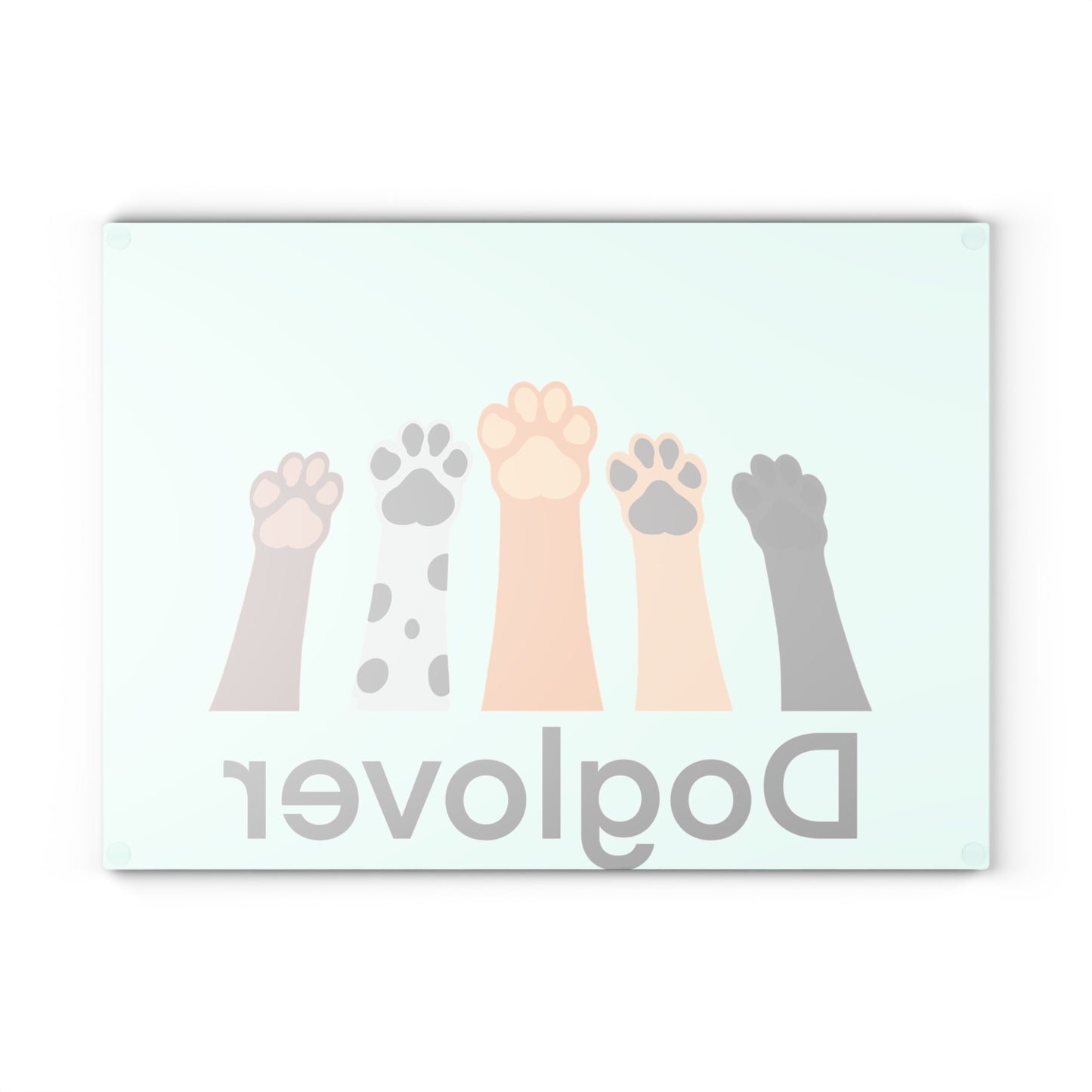 Doglover Glass Cutting Board – Cute Paw Print Kitchen Decor