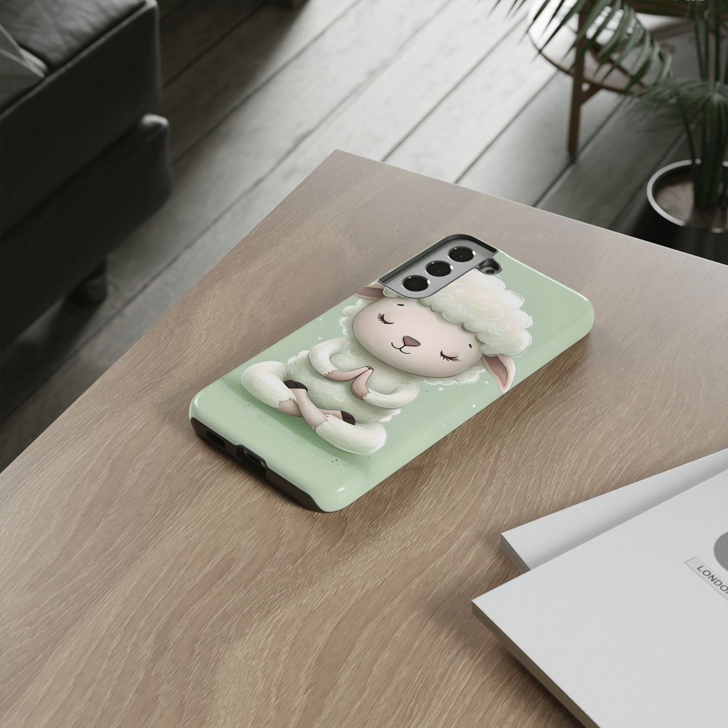 Meditating Lamb Phone Case — Cute Pastel Protective iPhone Cover