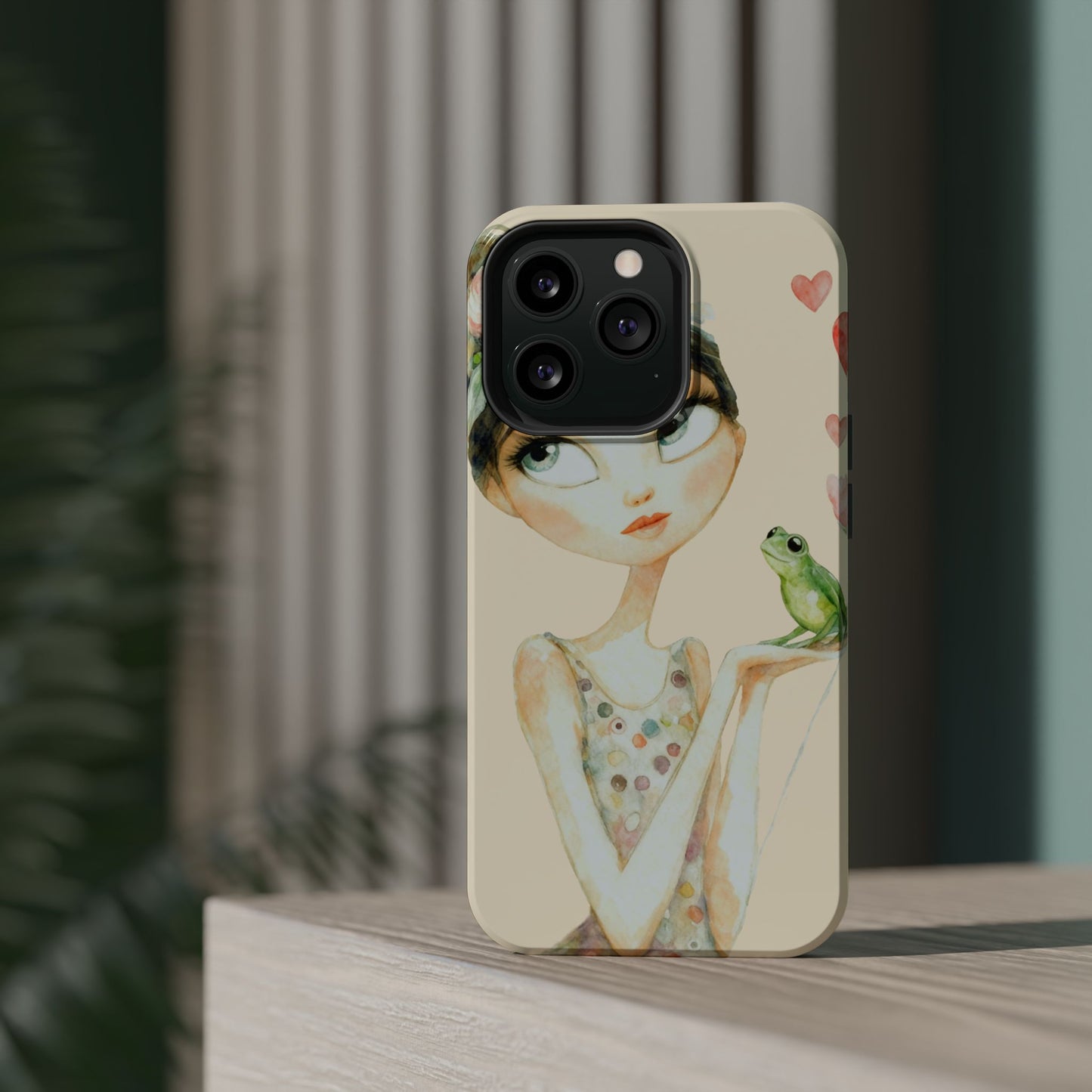 Whimsical Girl with Frog Magnetic Impact Phone Case