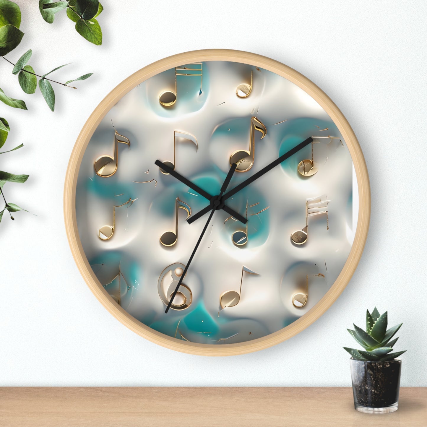 Musical Notes Wall Clock - Home Decor for Music Lovers, Gift for Musicians