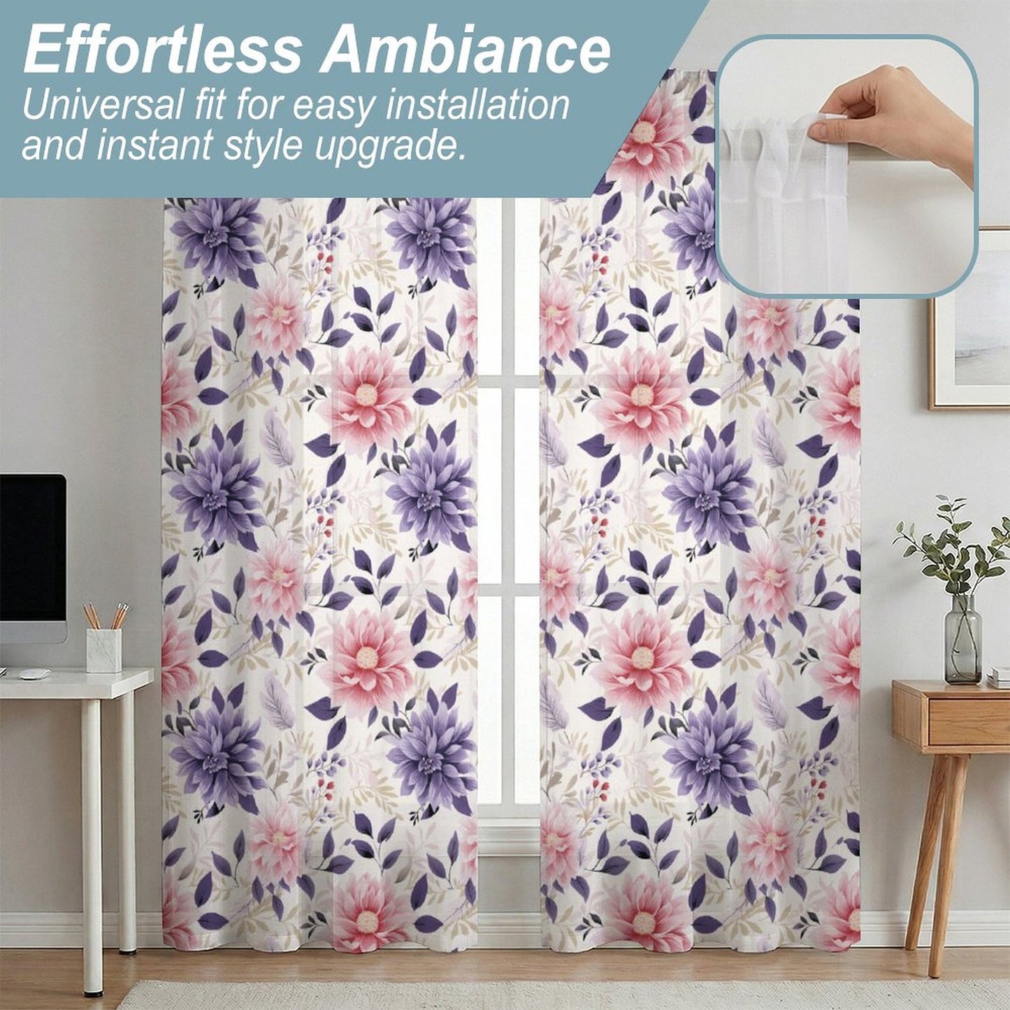 Sheer Curtain Flowers