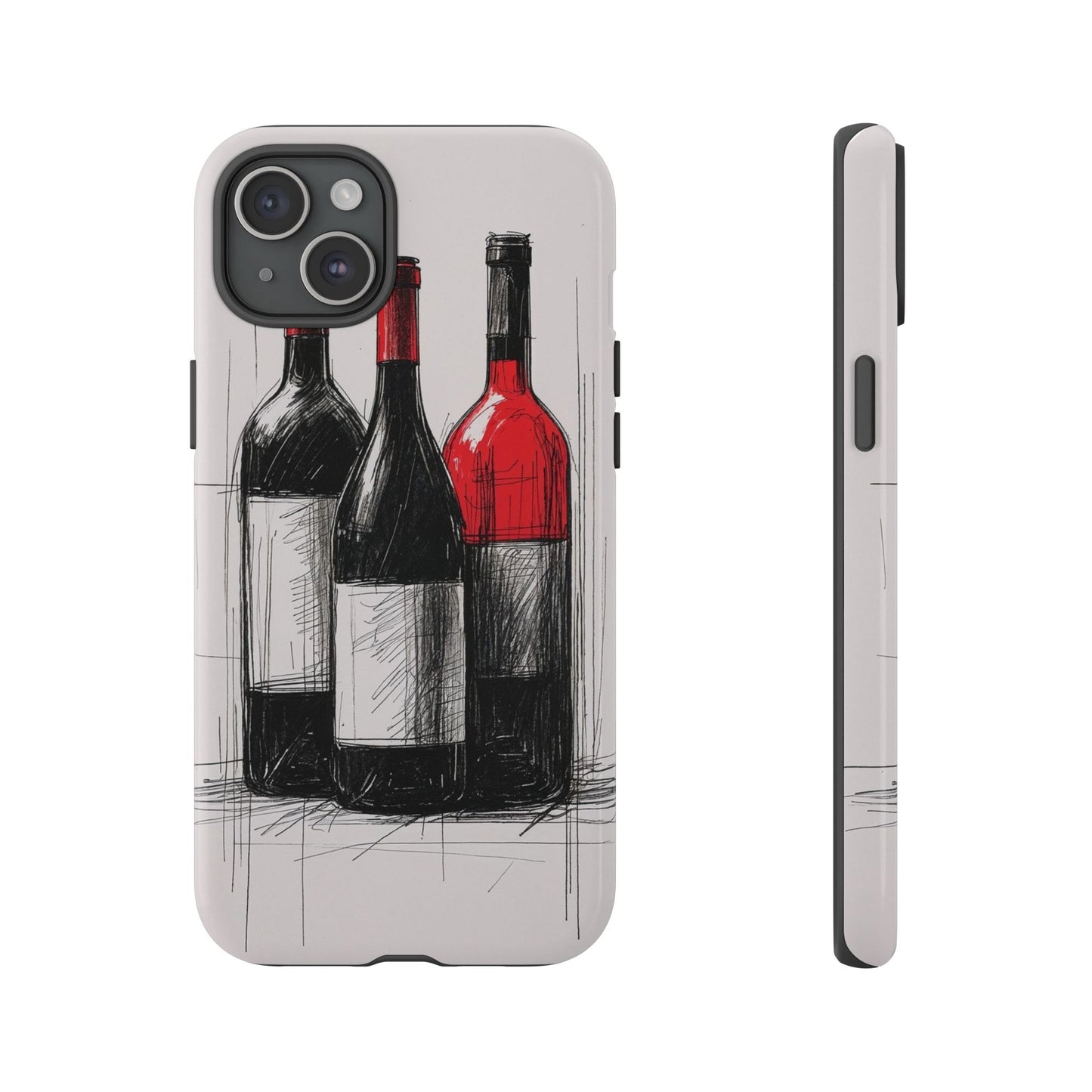 Wine Lover's Phone Case, Tough Phone Cover, Artistic Wine Design, Gift for Wine Enthusiasts, Customizable Case, Unique Wine Art