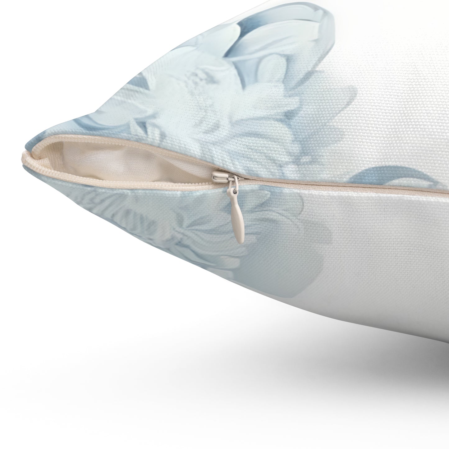 Monogram F Floral Throw Pillow — Blue Letter F Decorative Cushion