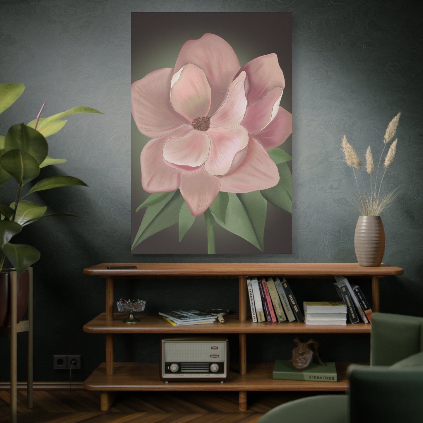 Matte Canvas, Stretched, 1.25" Pink Flowers