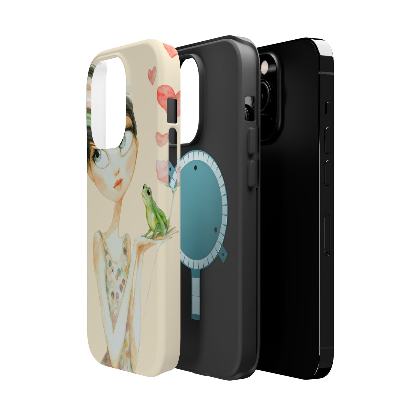 Whimsical Girl with Frog Magnetic Impact Phone Case