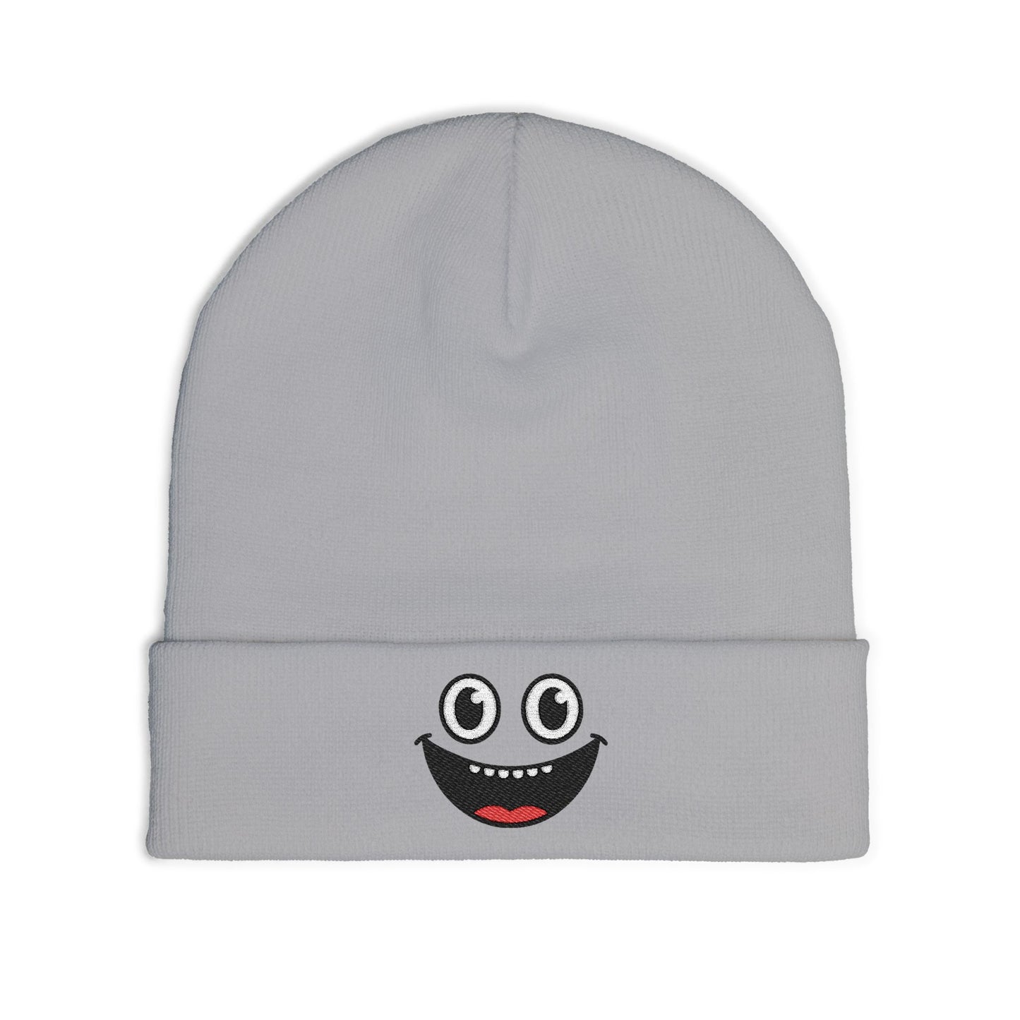 Smiley Face Knit Beanie - Cozy Winter Hat for Kids & Adults, Cute Gift for Birthdays, Holidays, Winter Fun