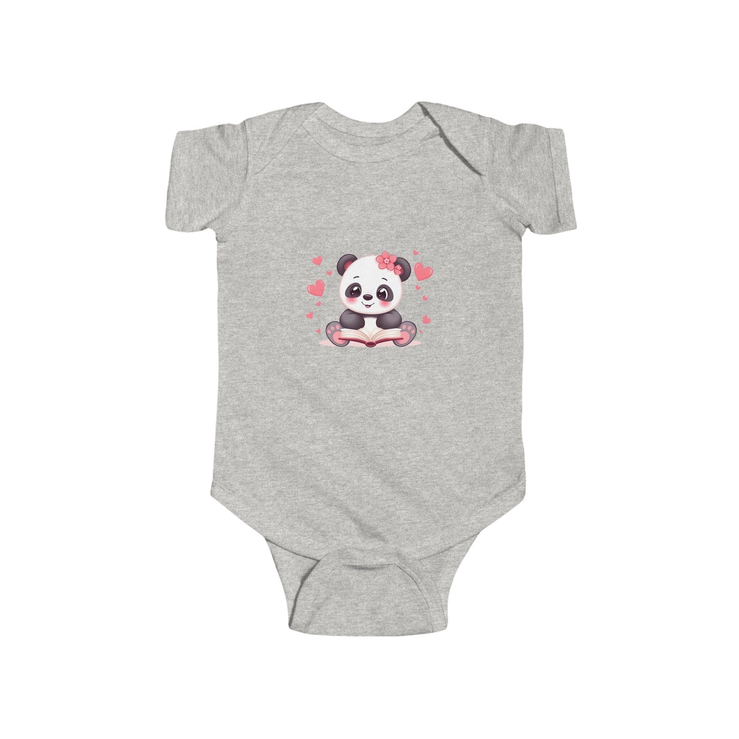 Panda Hearts Infant Bodysuit — Cute Pink Panda Baby Onesie