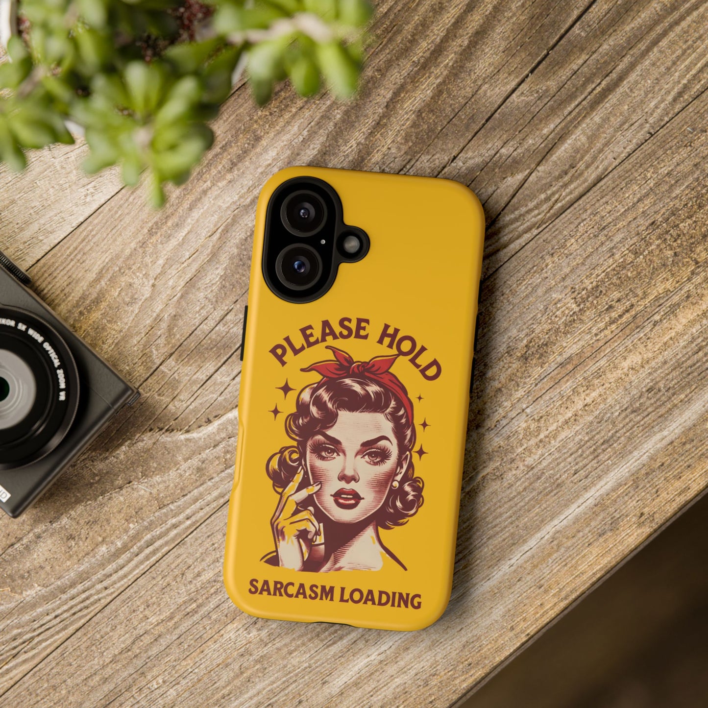 Phone Case - "Please Hold, Sarcasm Loading" Retro Pin-Up Tough Case