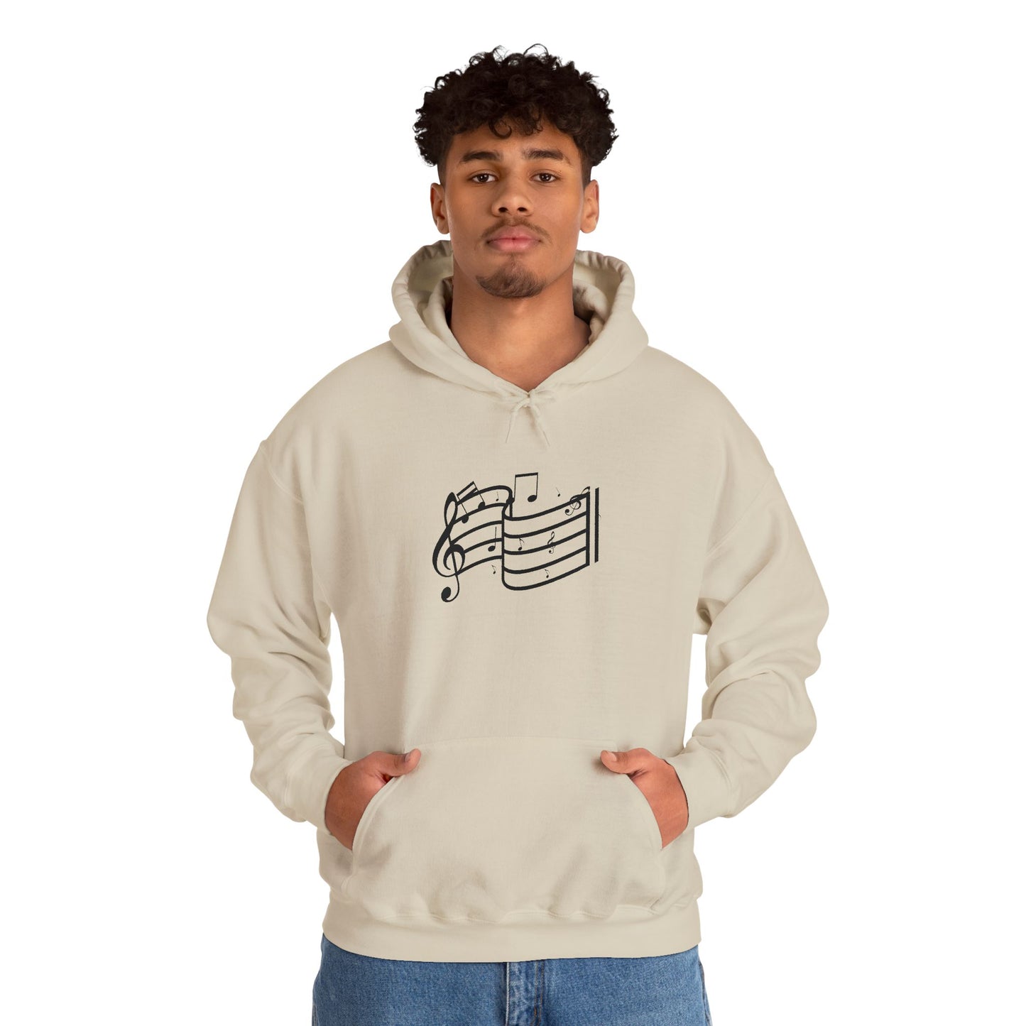 Music Notes Hoodie — Minimal Sheet Music Design