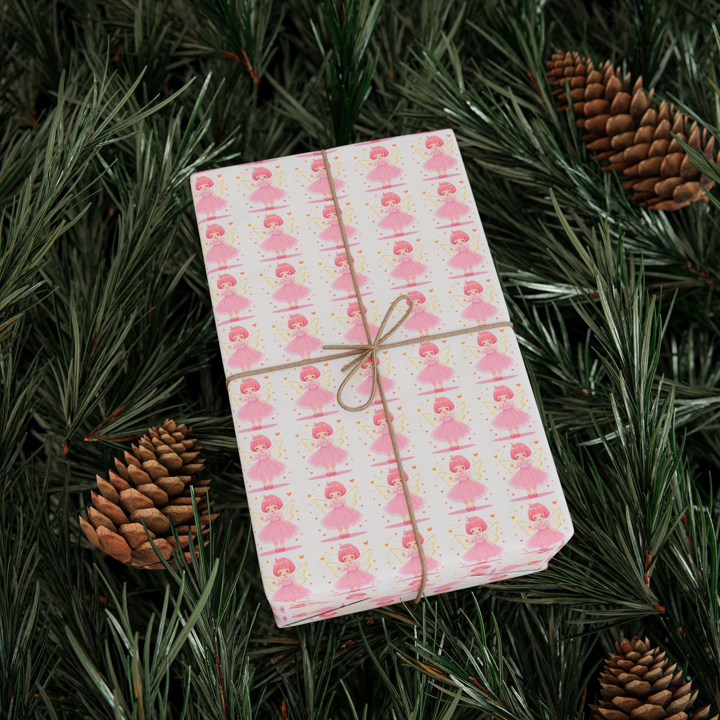 Pink Heart Pattern Wrapping Paper Roll — Cute Valentine & Birthday Gift Wrap
