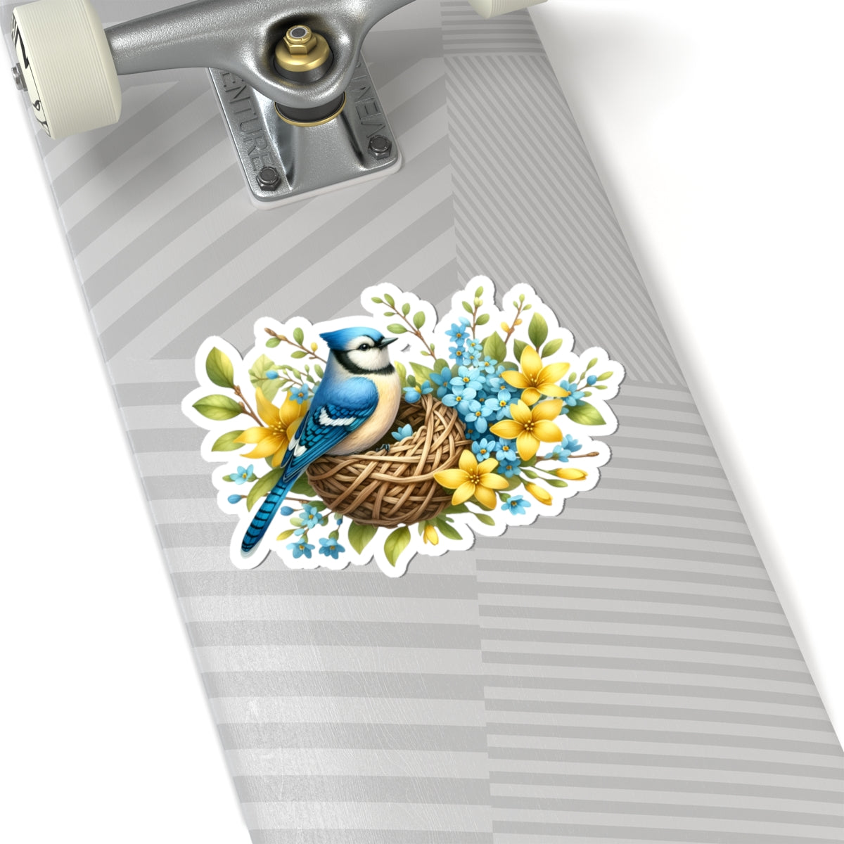 Bluebird Nest Floral Sticker — Kiss-Cut Decorative Vinyl Sticker