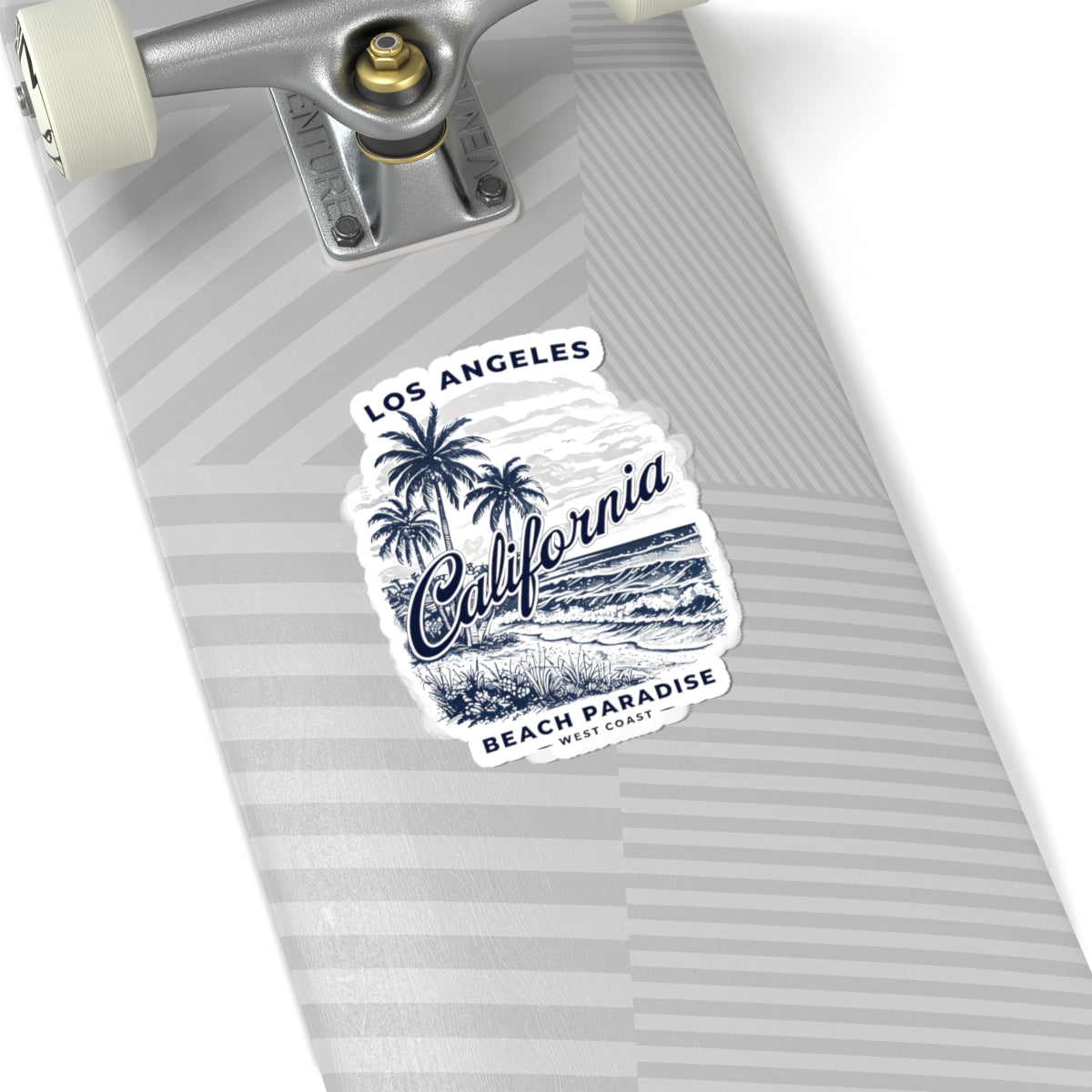California Los Angeles Beach Paradise Sticker — Vintage Palm Tree Surf Kiss-Cut Sticker