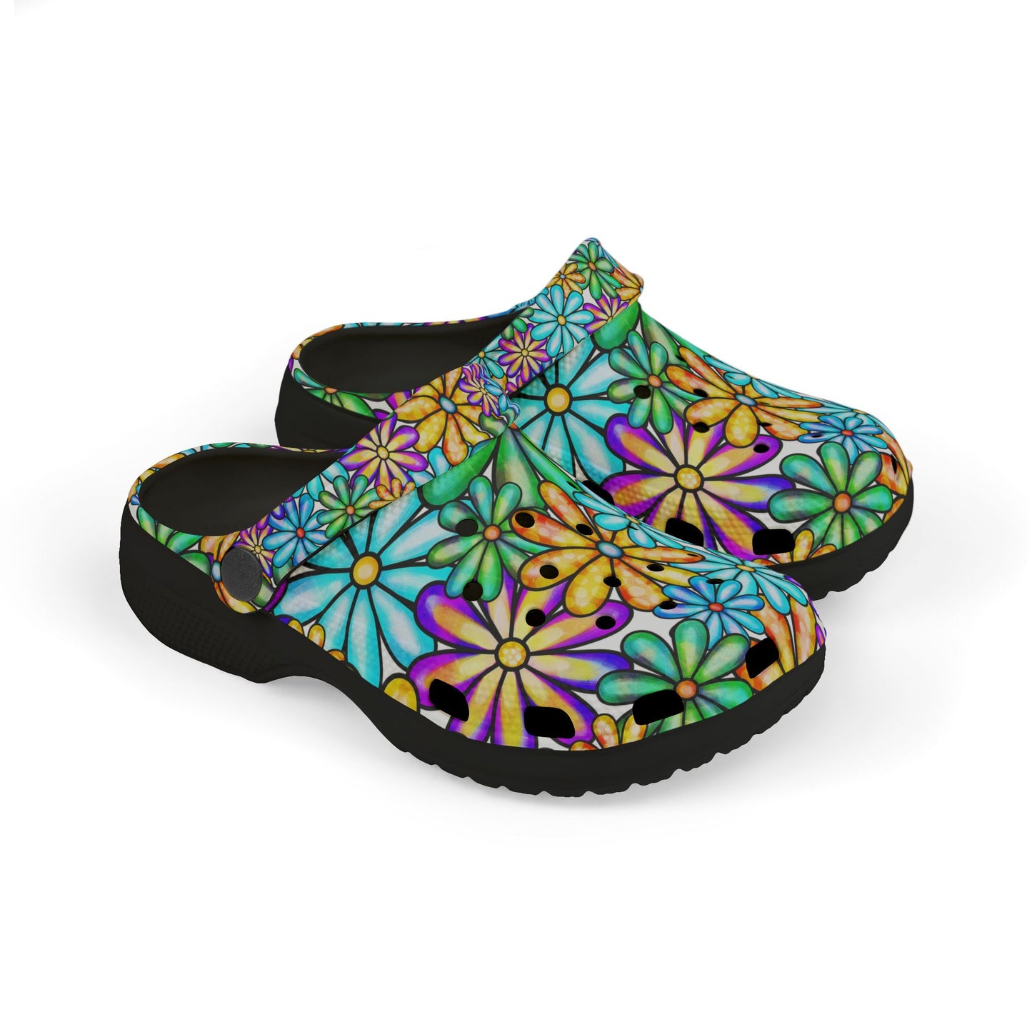 Colorful Floral Kid's EVA Foam Clogs