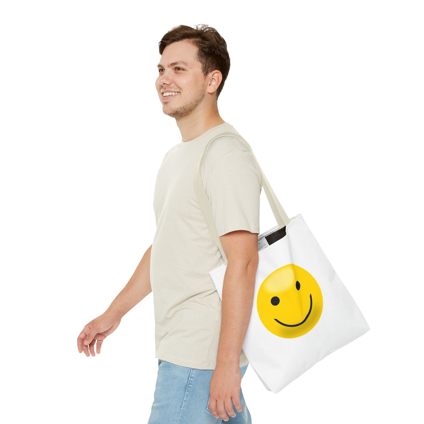 Smiley Face Tote Bag, Eco-Friendly Shopping Bag