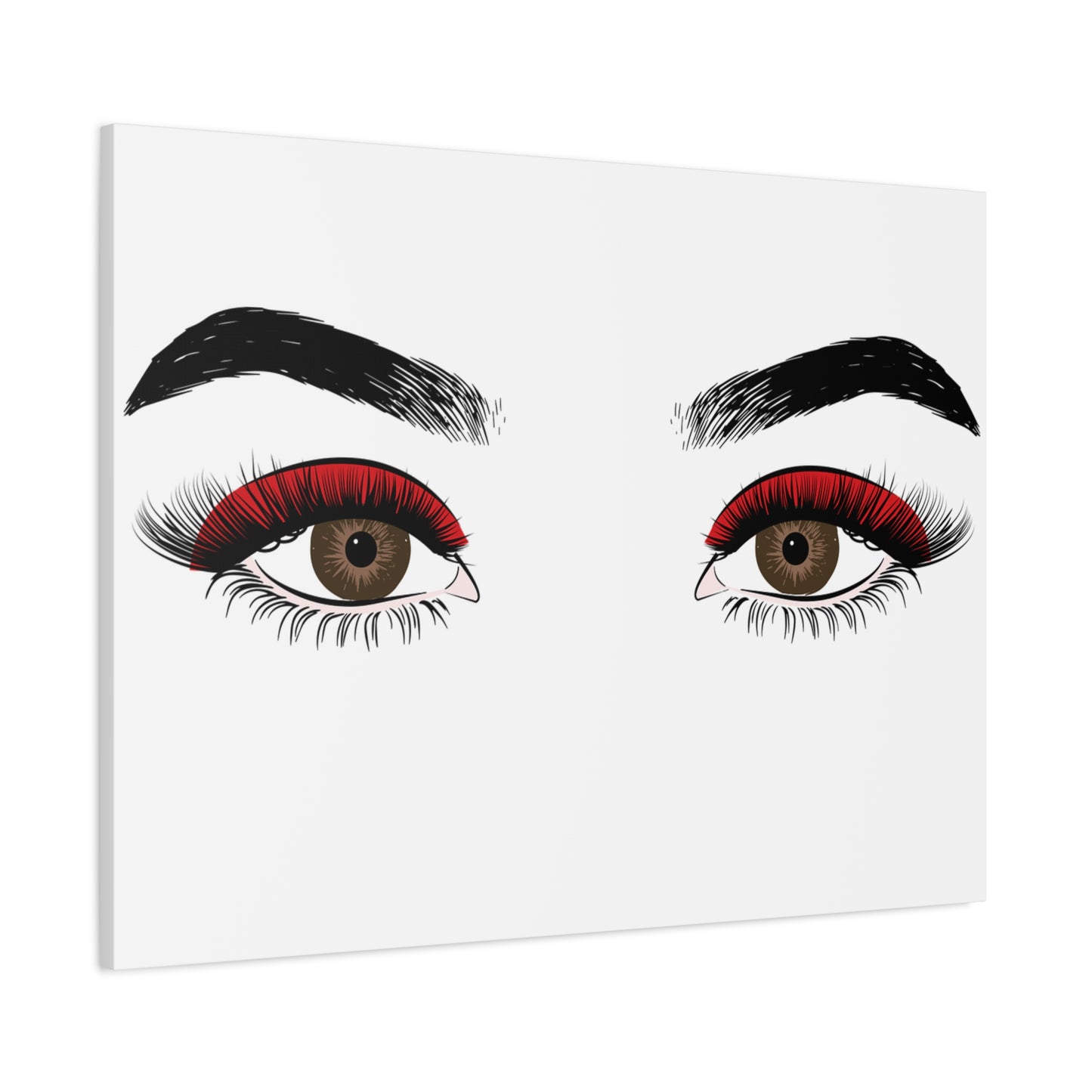 Red Lashes Wall Art Canvas — Glam Eyes Makeup Decor