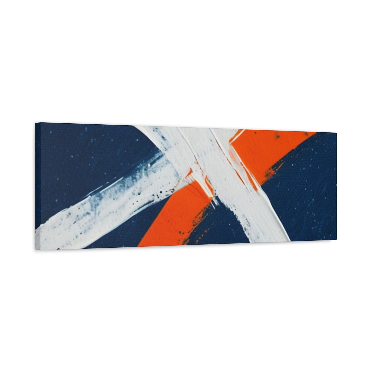 Abstract Navy & Orange Brushstroke Canvas