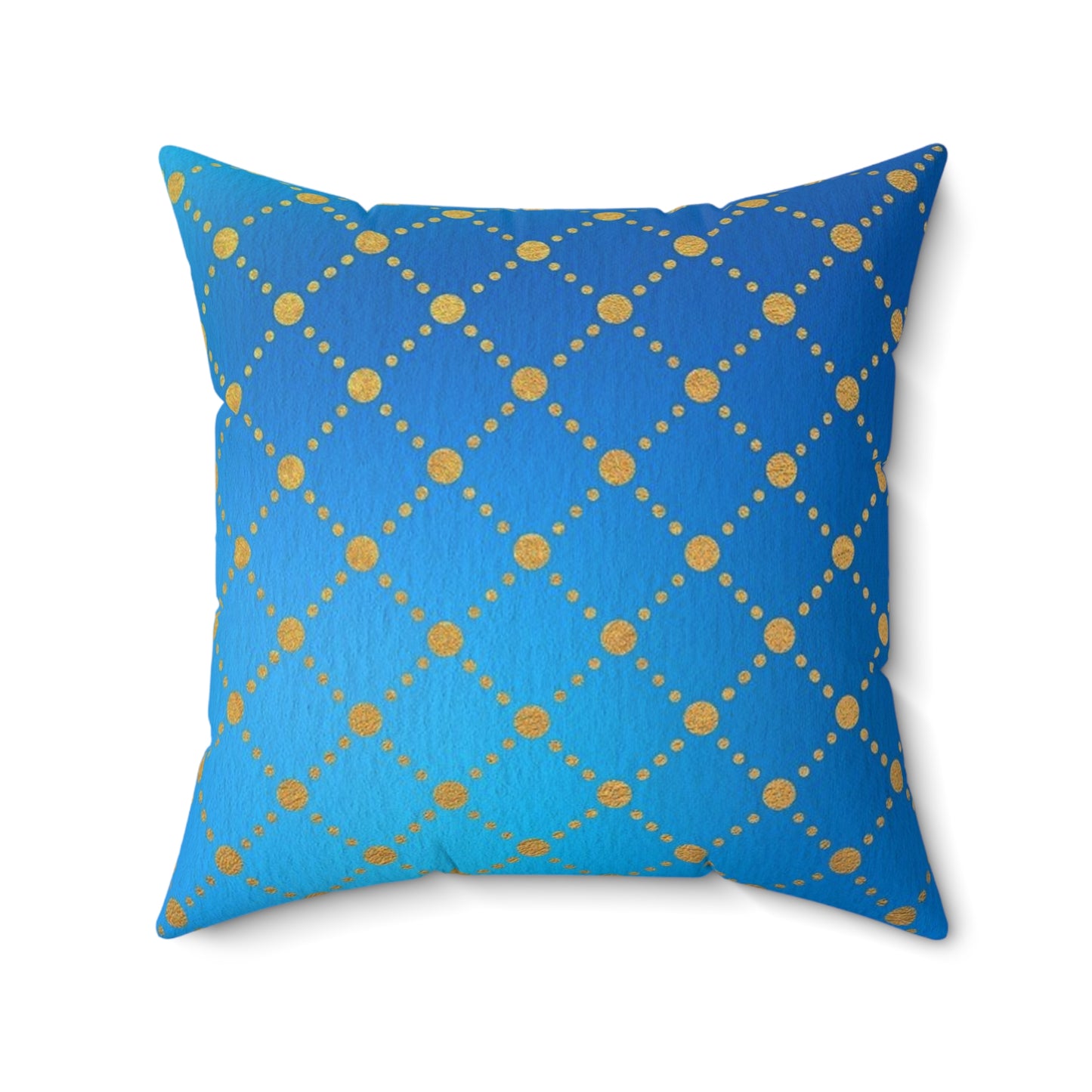 Blue Geometric Dot Lattice Decorative Pillow