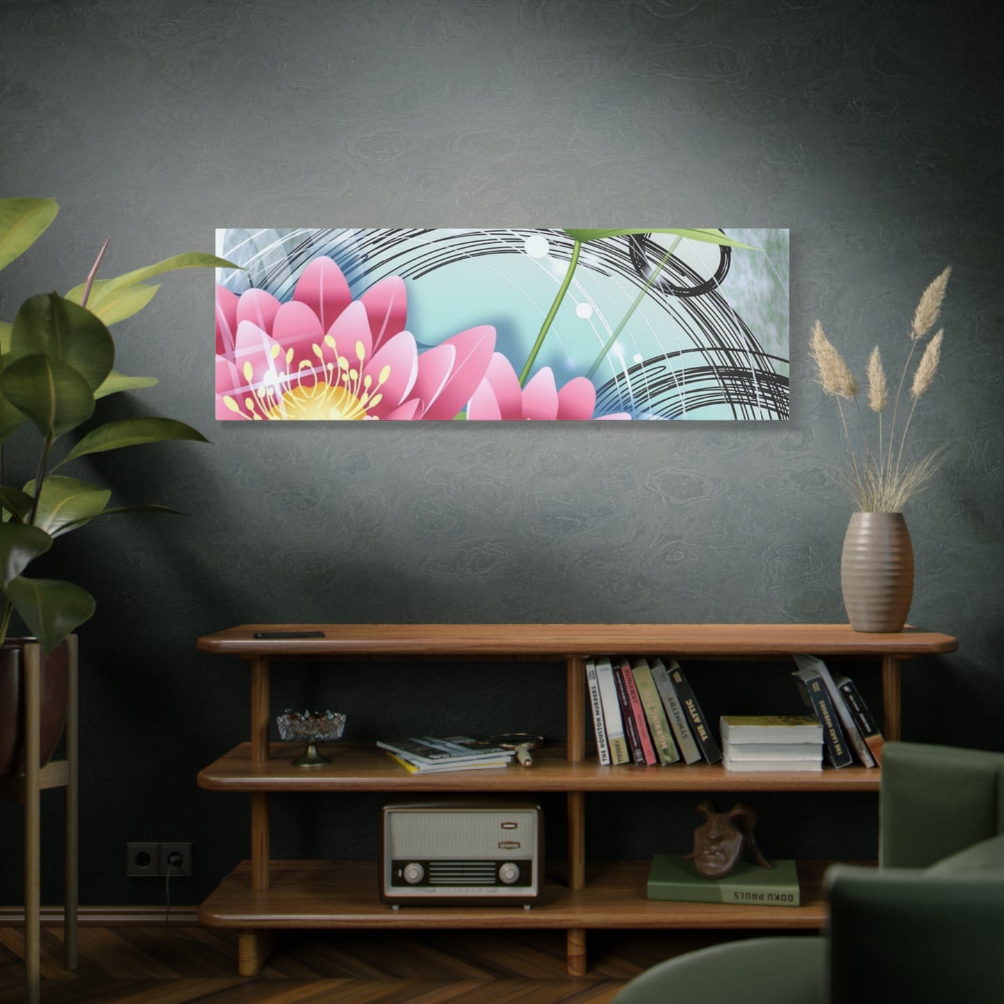 Lotus Blossom Matte Canvas Wall Art — Stretched 1.25" Decorative Print