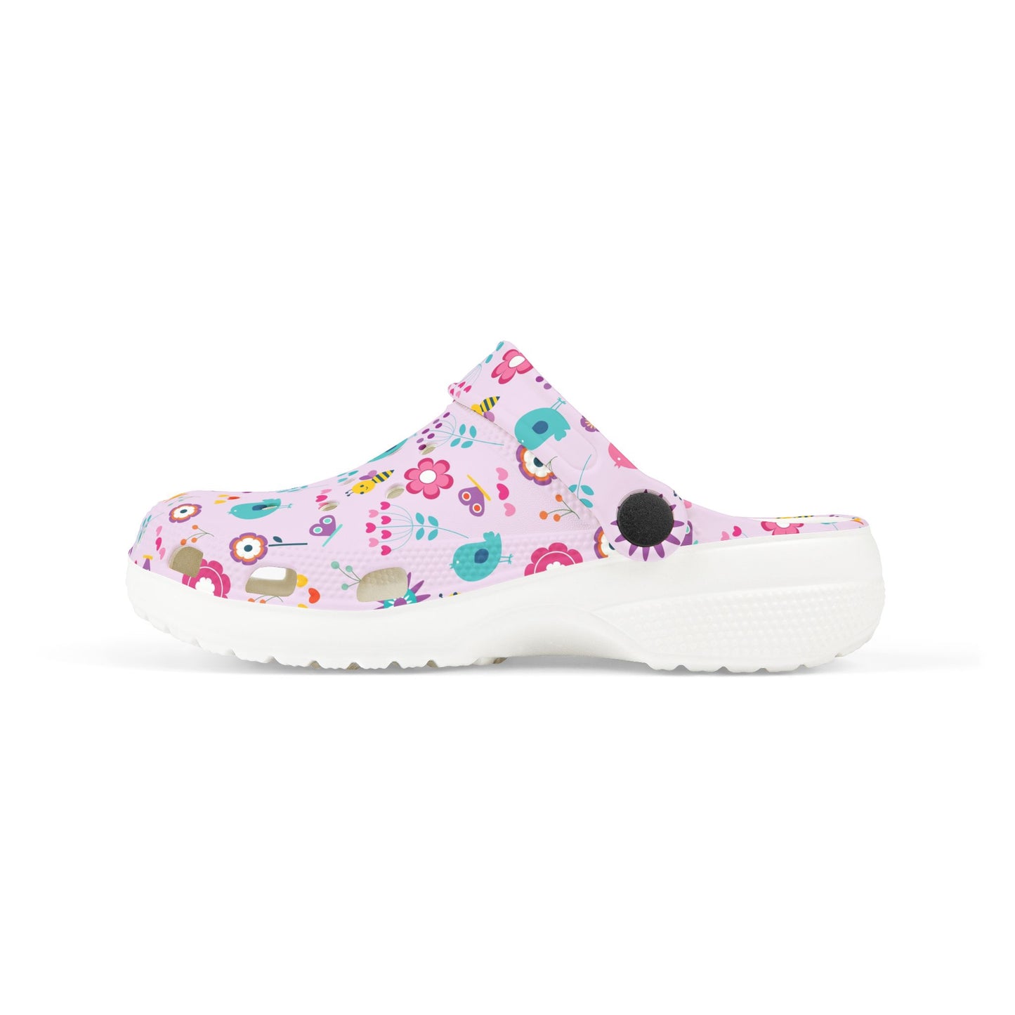 Kids Floral Clogs — Pink EVA Foam Garden Slip-Ons